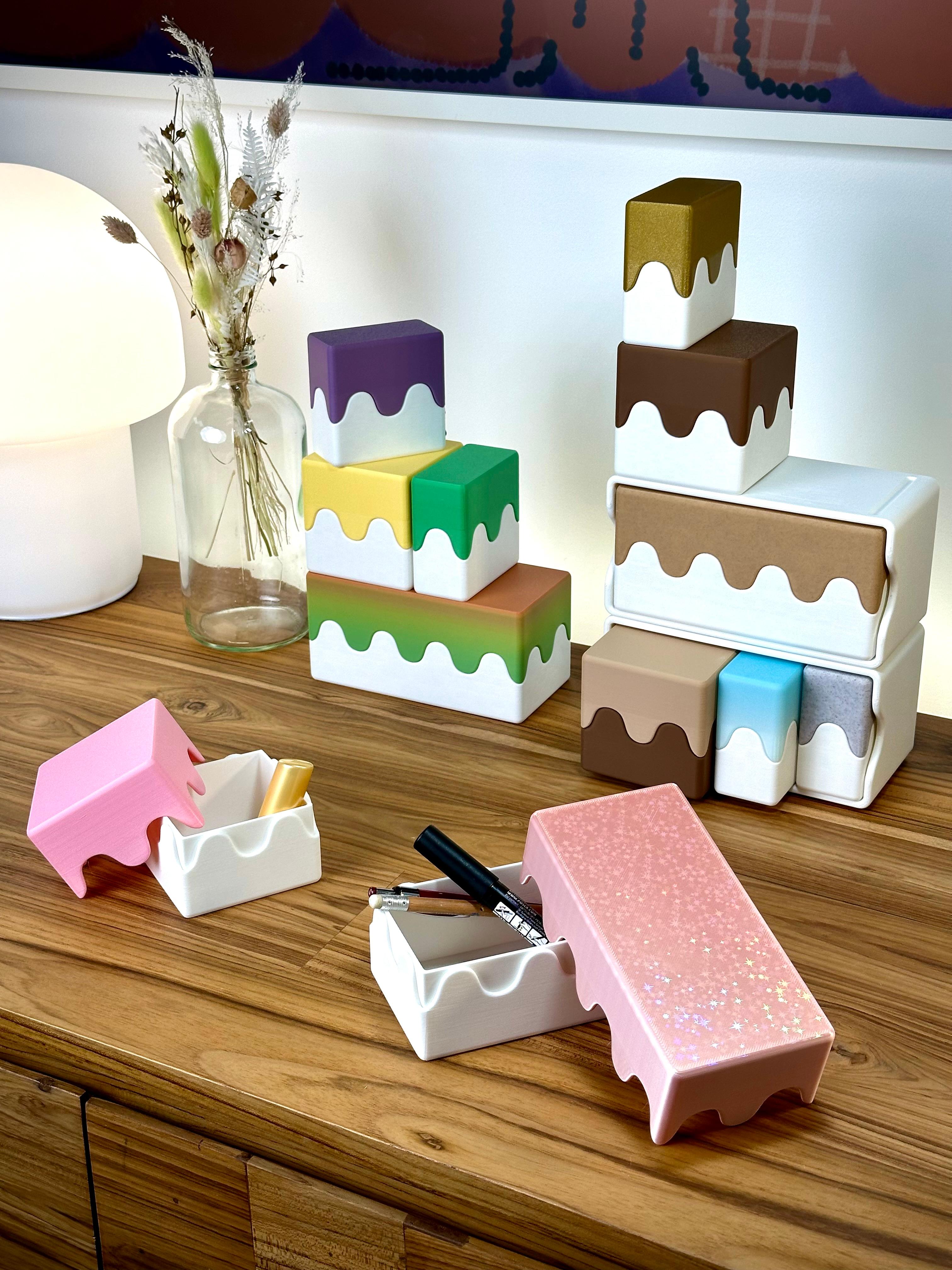 The Wavy Boxes - Cute Stackable Organizers 3d model