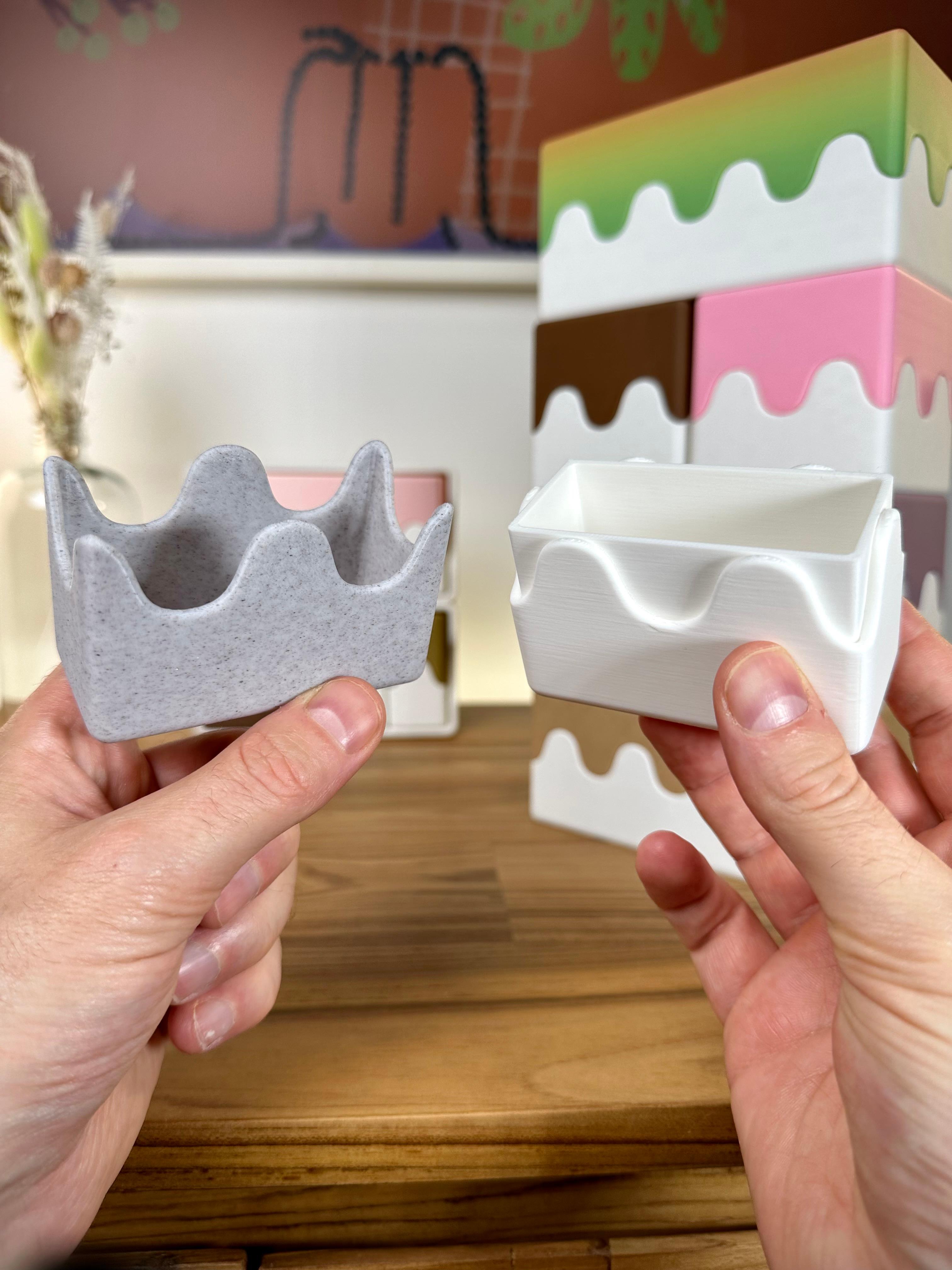 The Wavy Boxes - Cute Stackable Organizers 3d model