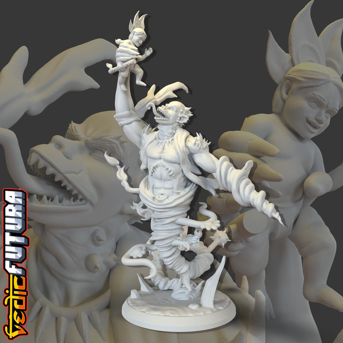 Baby Krishna & Trinavarta The Tornado Demon 3d model