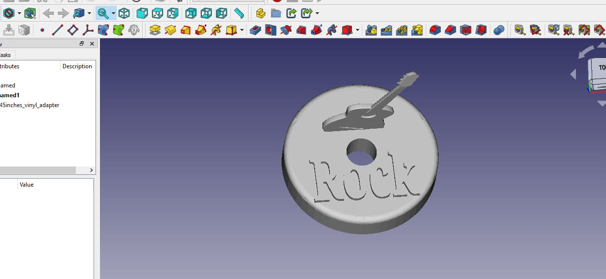 Rock Vinyl Adapter _ 45" 3d model