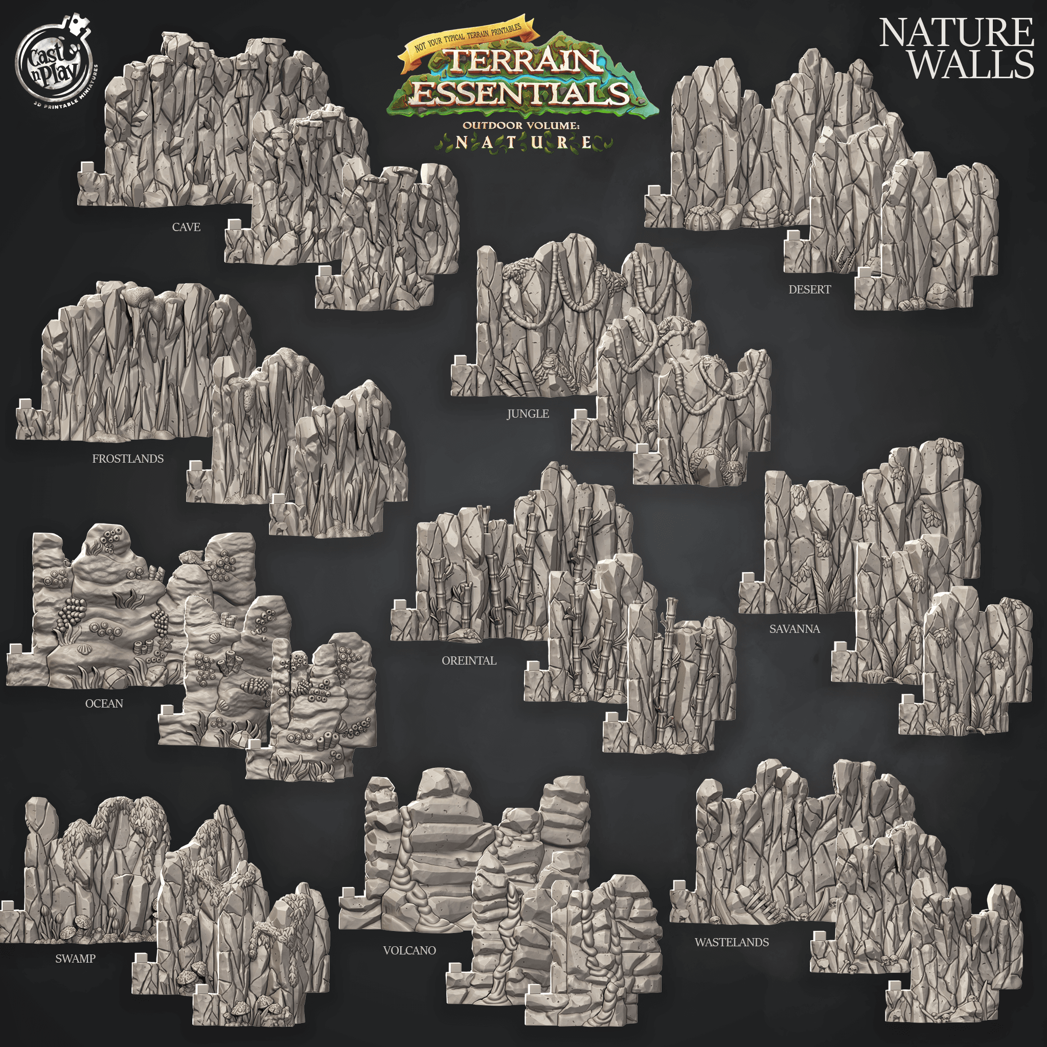 Nature Walls Set (Pre-Supported) 3d model