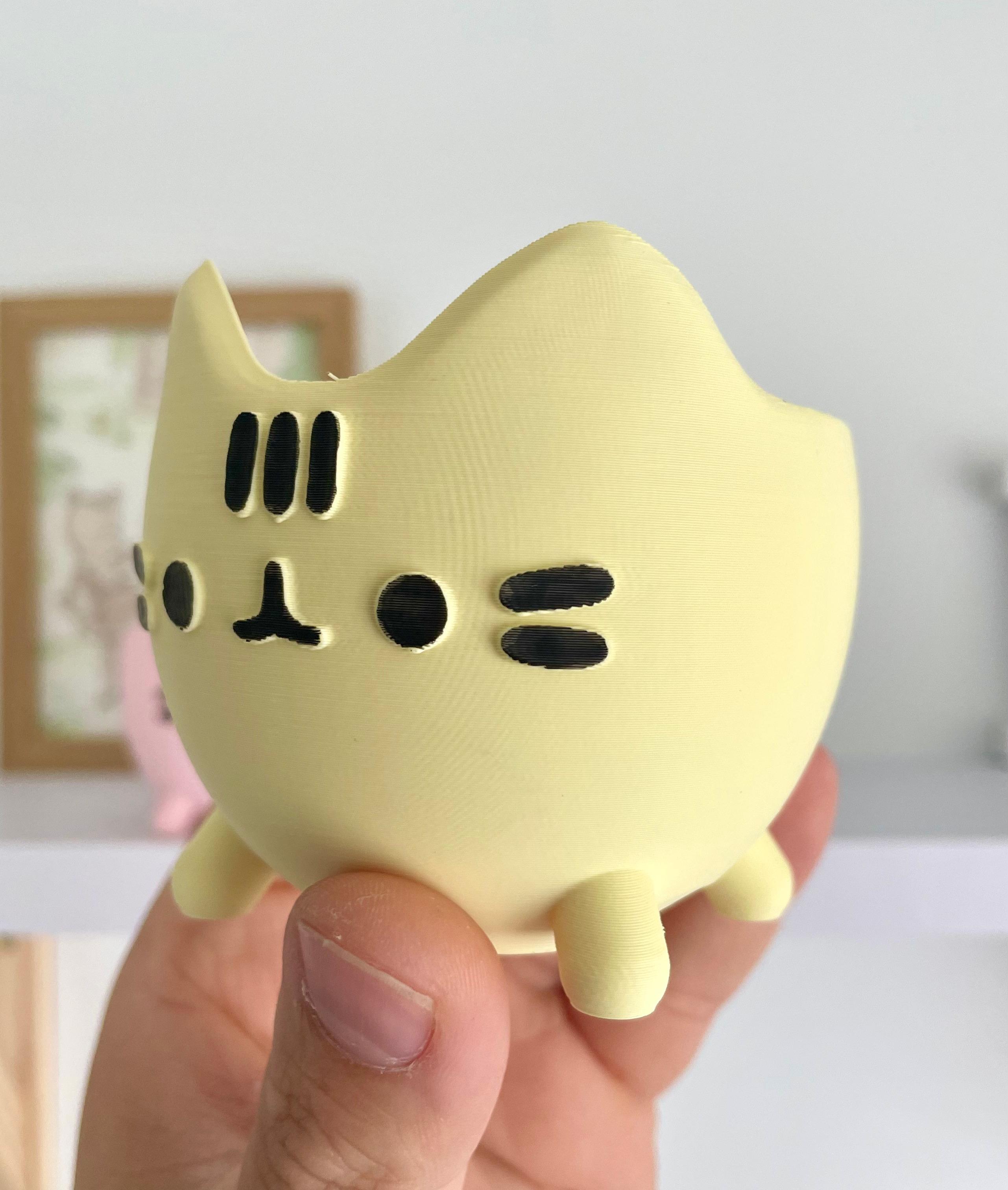 PUSHEEN KITTEN PLANTER - EASY PRINT 3d model