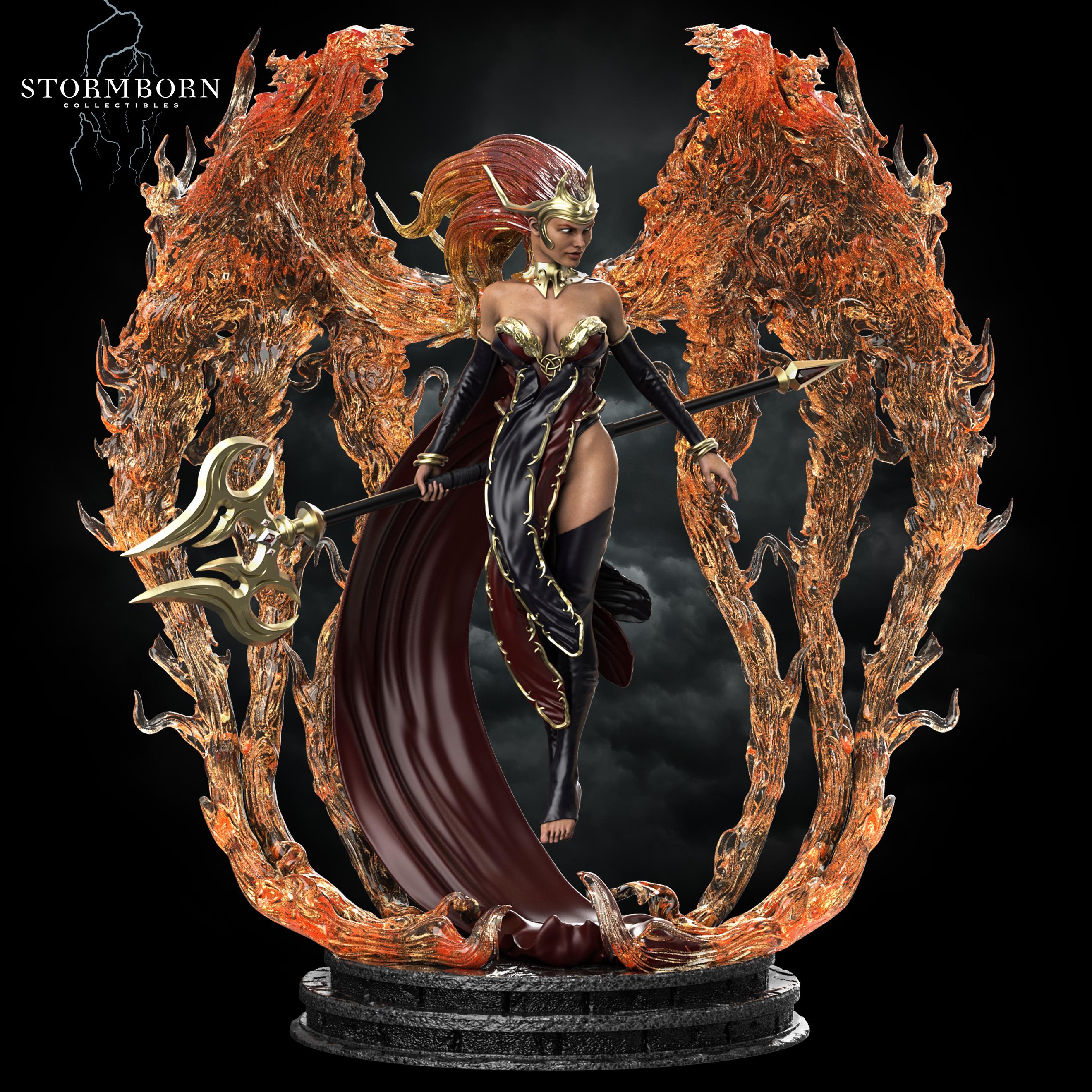 (75mm) Lorna, Goddess of Flame 3d model