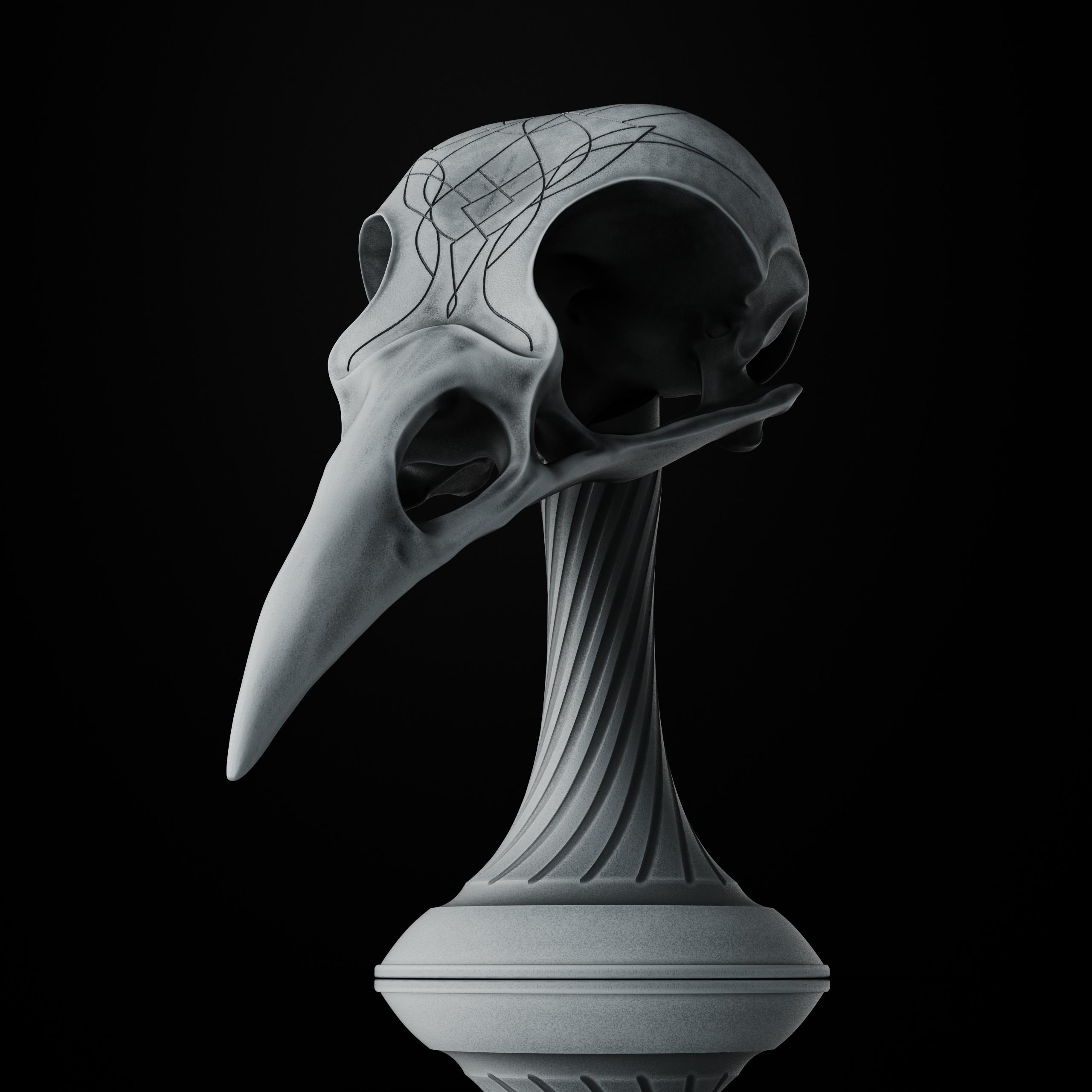 Crow Skull (Pre-Supported) 3d model