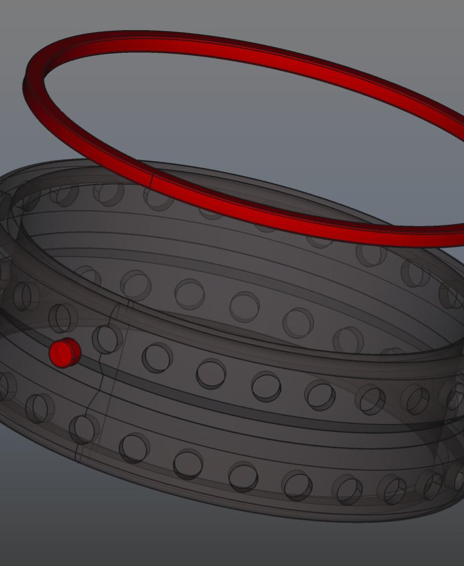 Bracelet with inserts (no need for multi-color printer)  3d model