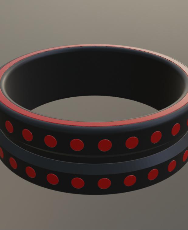 Bracelet with inserts (no need for multi-color printer)  3d model