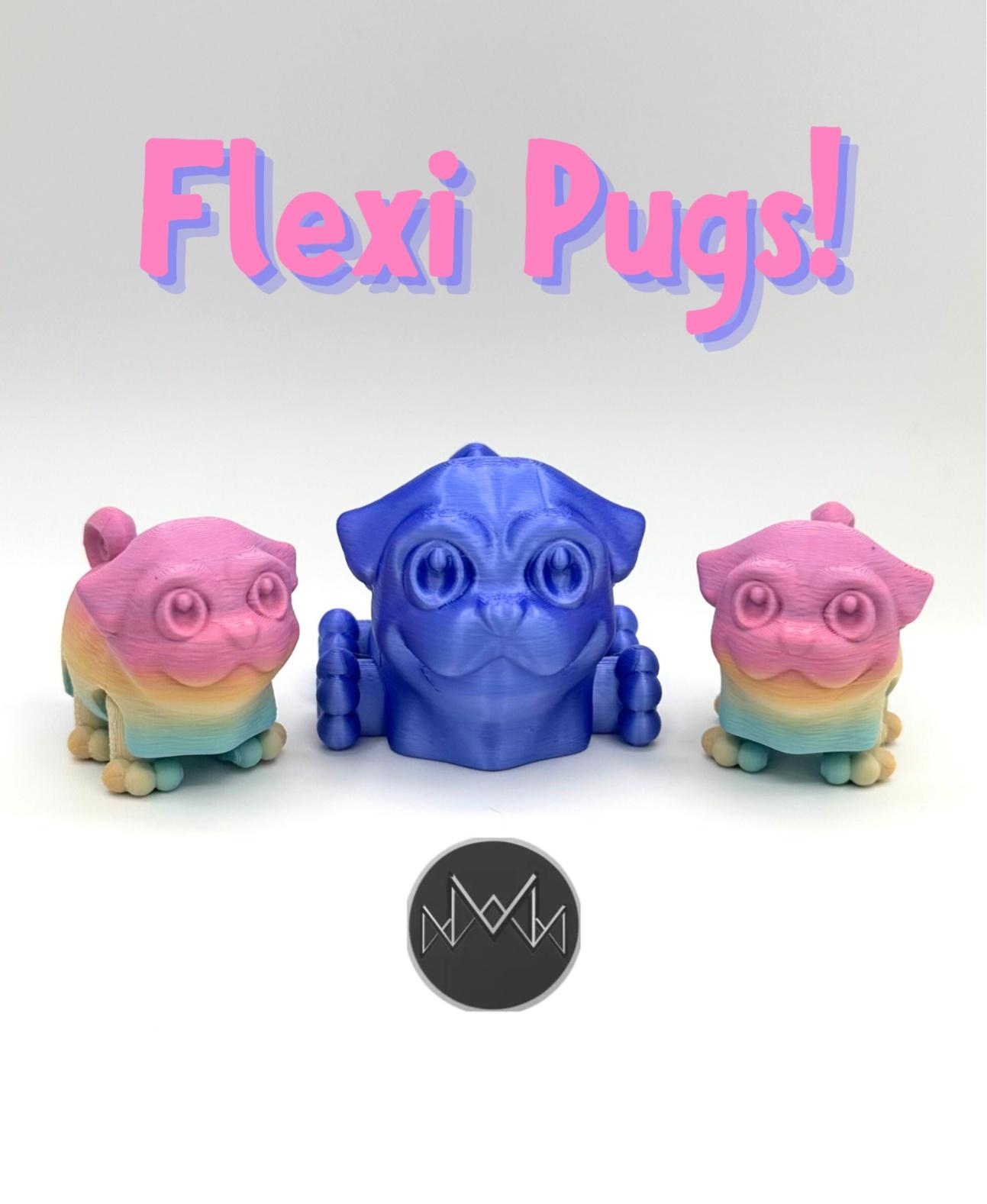 Flexi Pug - Articulated Dog, Style #1 3d model