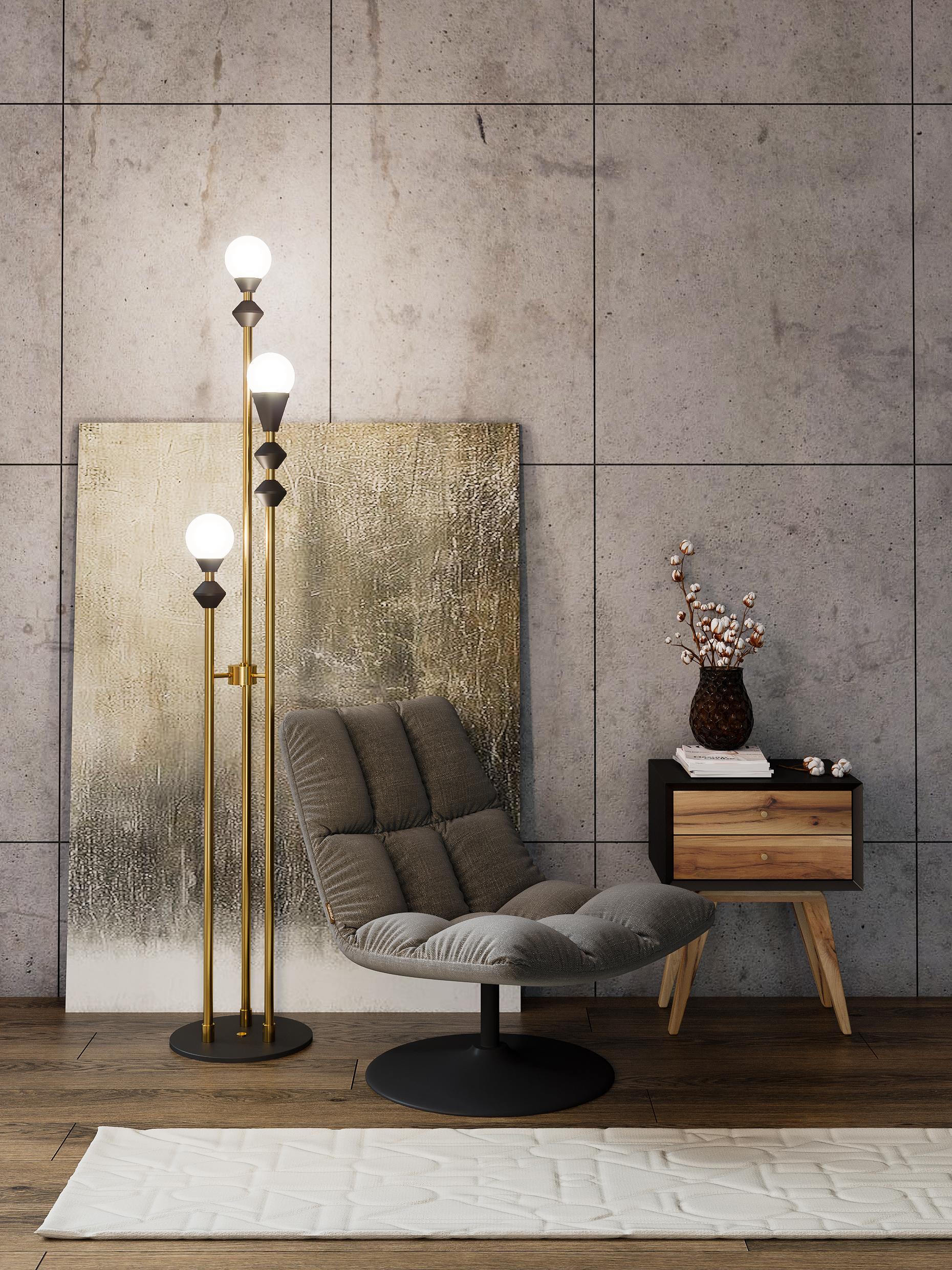 Dome Trio floor lamp, SKU. 16591 by Pikartlights 3d model