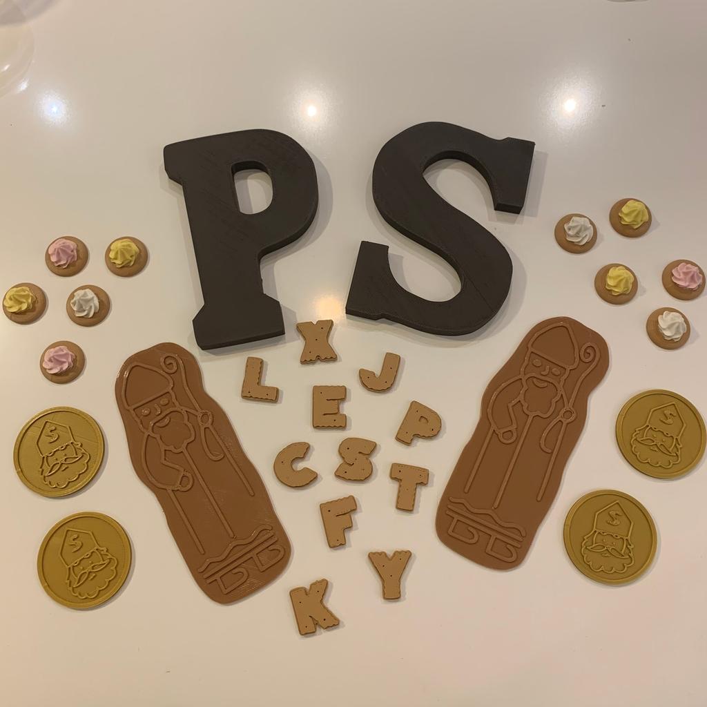 Chocolade letter S & P 3d model