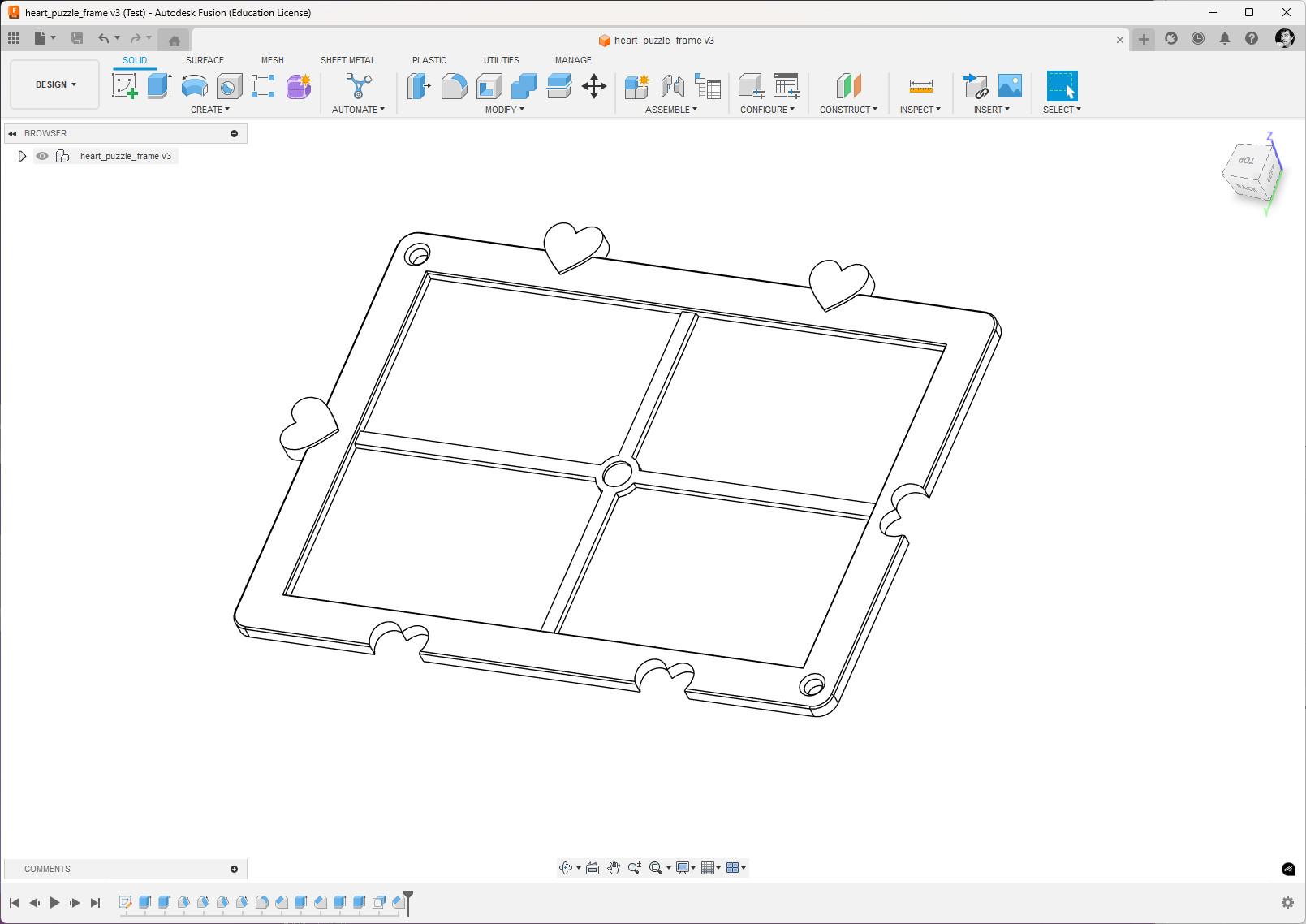 Heart puzzle photo frame 3d model