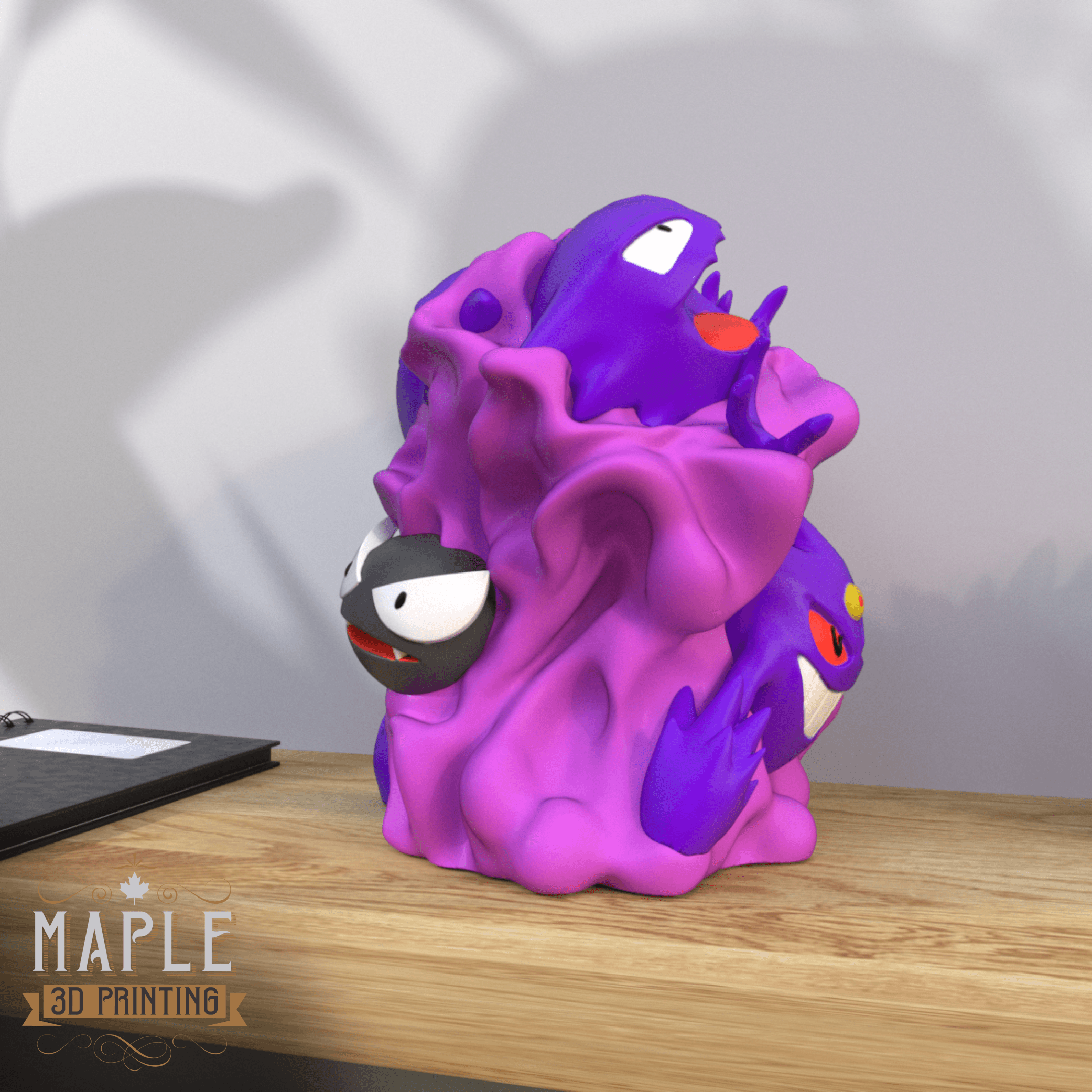 Gastly Evolution Diorama - Print in Place - Pokemon 3d model