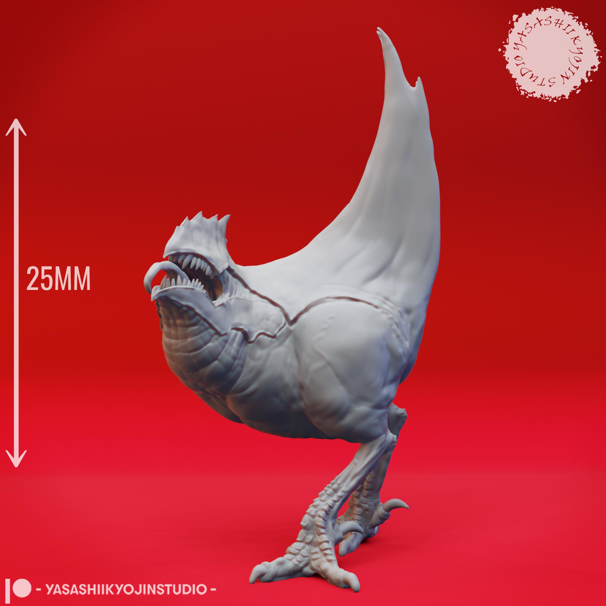 Abyssal Chicken Mob - Tabletop Miniatures (Pre-Supported) 3d model