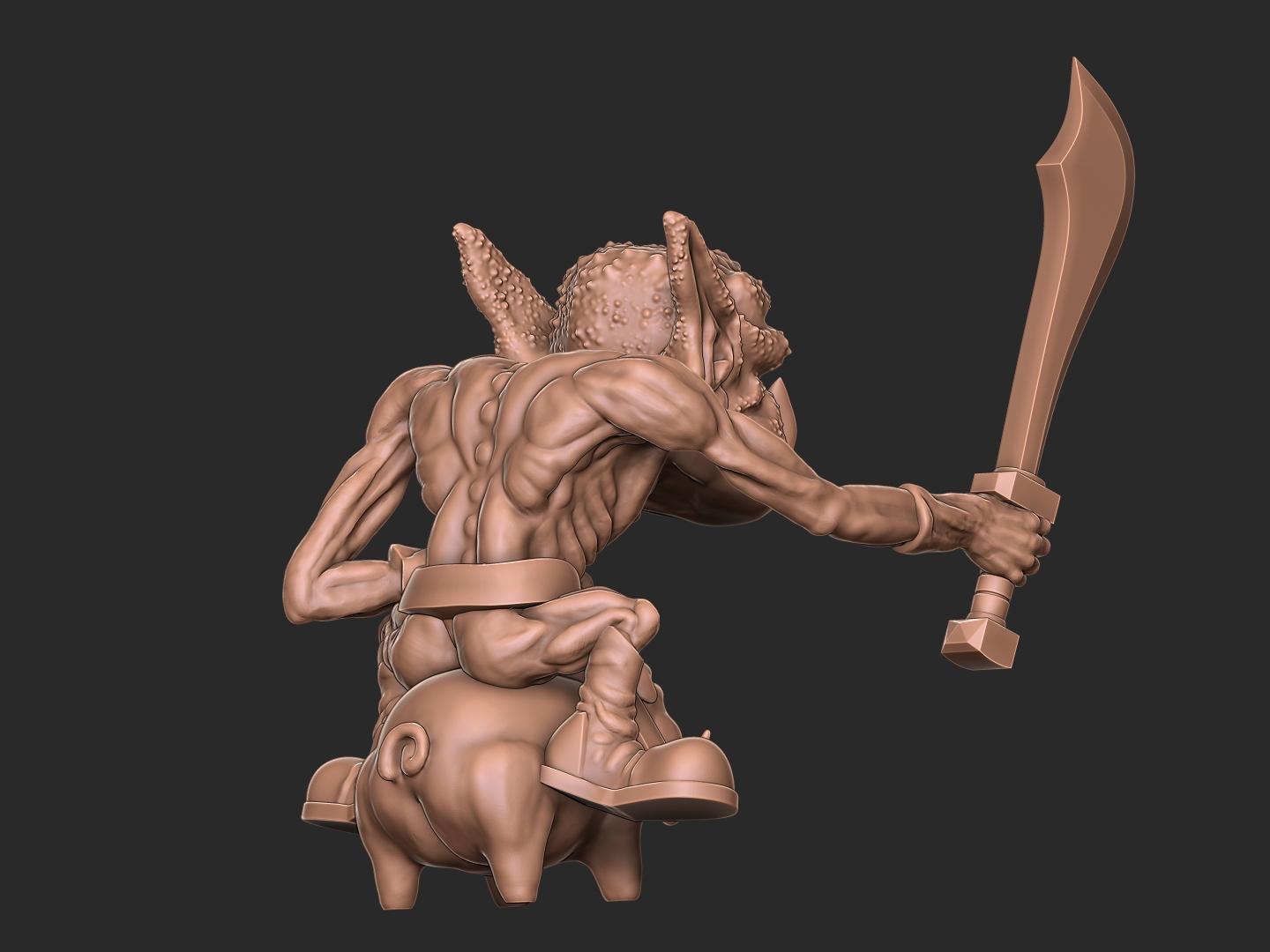 Vogland Orc Hogrider miniature 3d model