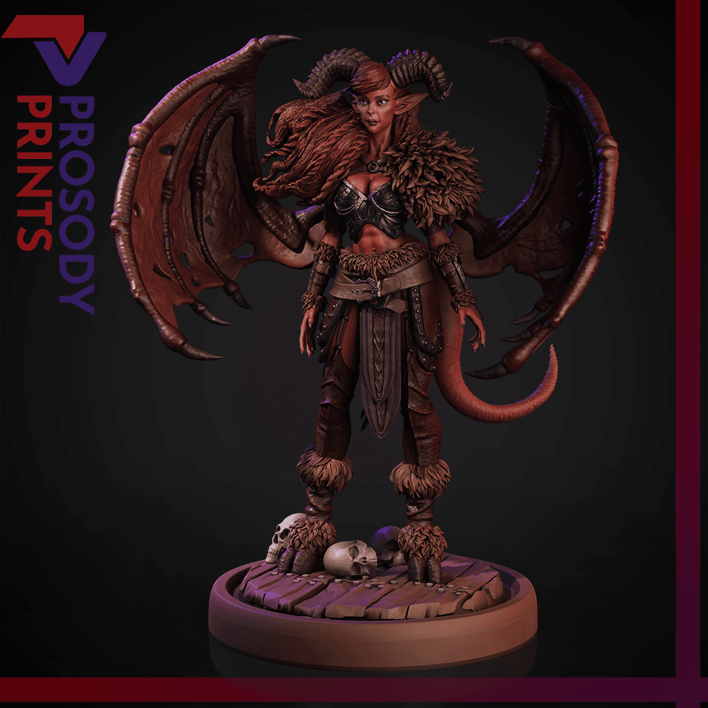 Teyre - Demon Barbarian - 32mm 3d model