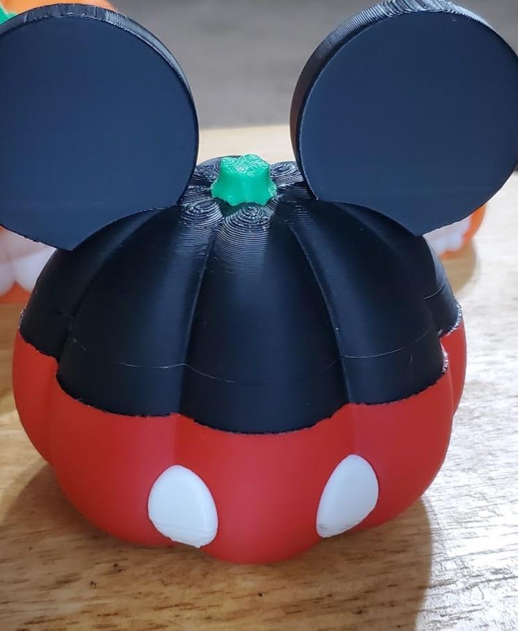 Mickey Mouse Pumpkin Bowl/Lid (+Bambu 3mf Files) 3d model