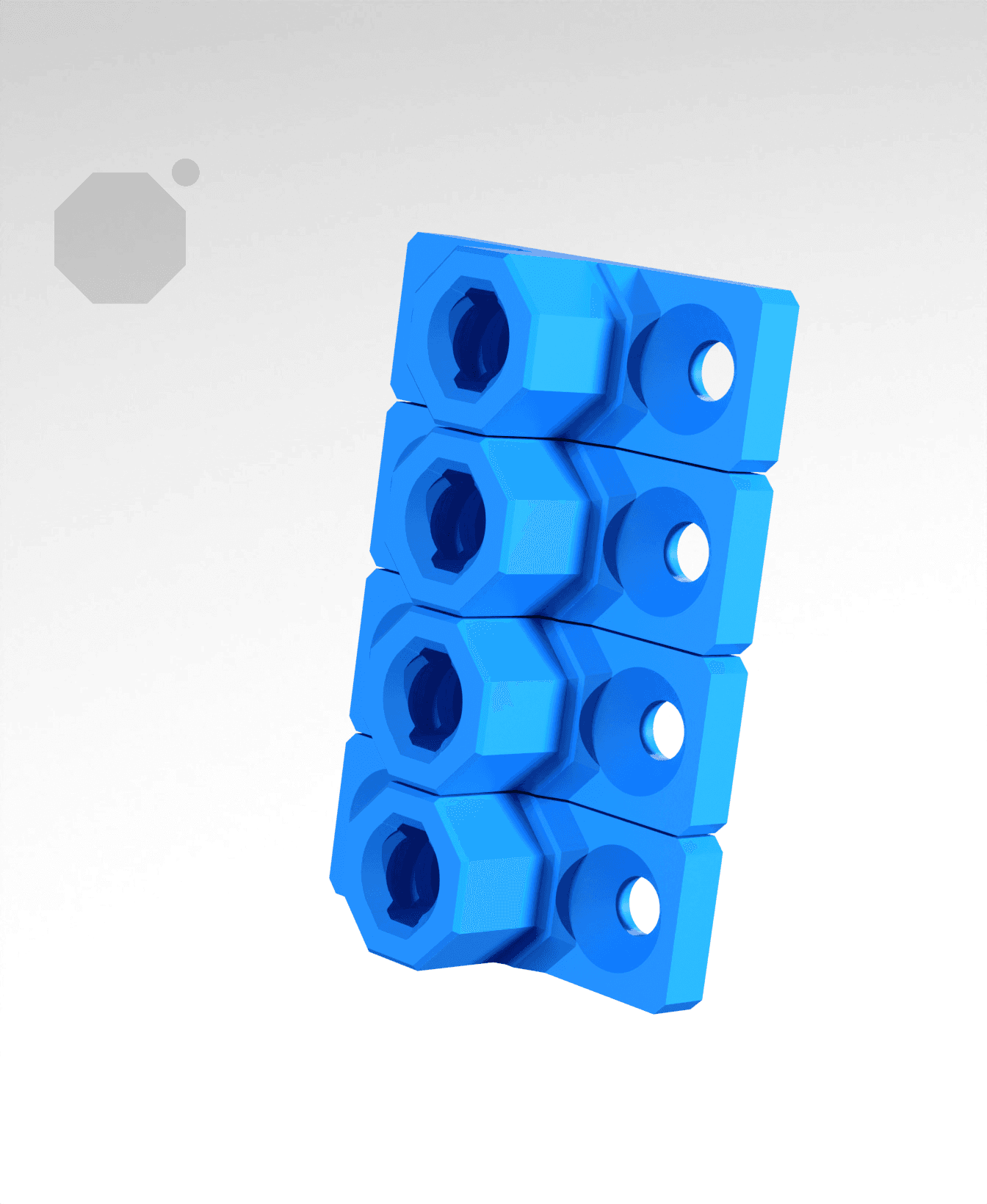 8 mm - Bolt-Lock Mount - x4 Stack 3d model