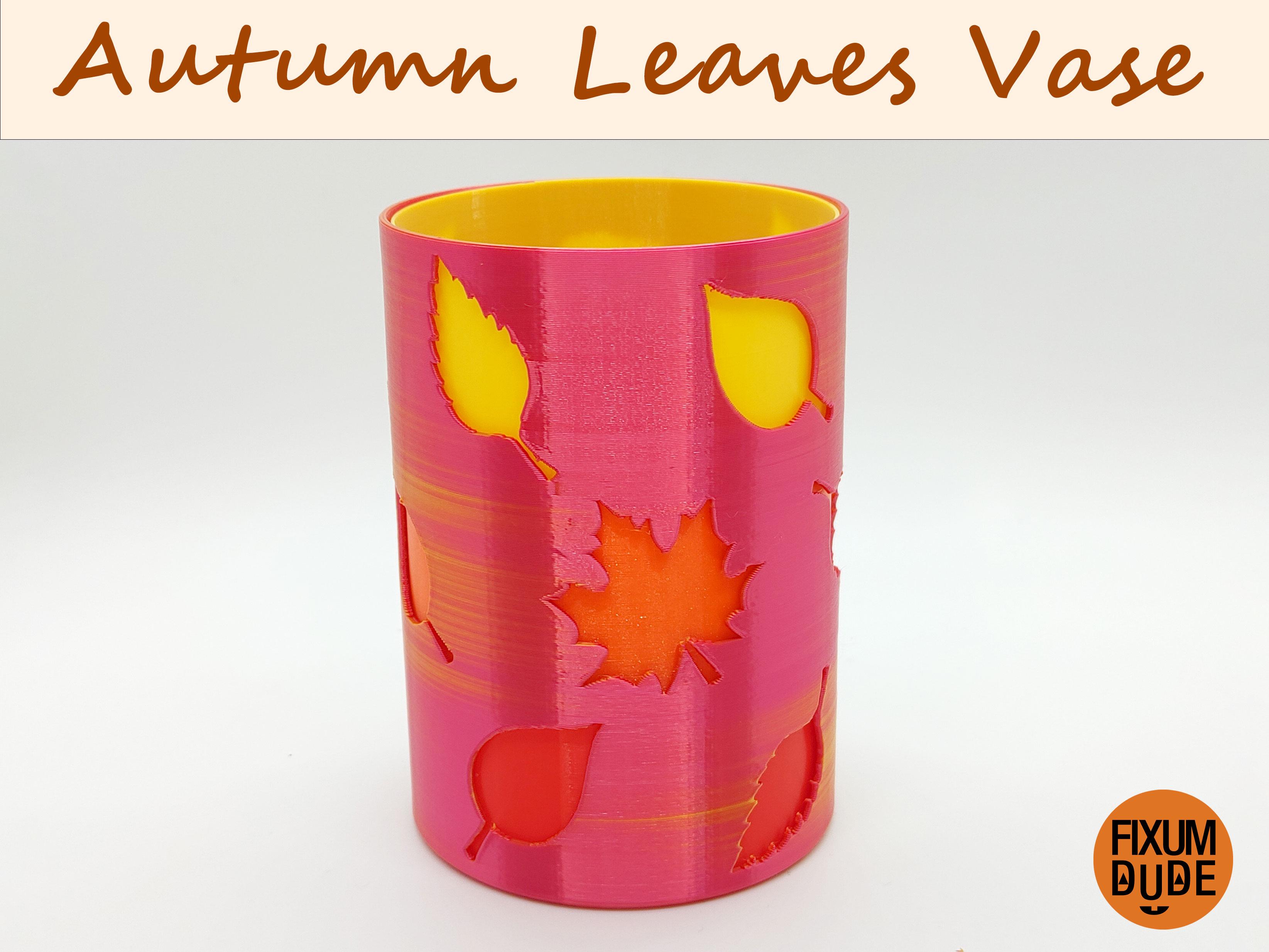 Autumn Leaves Vase with Insert 3d model