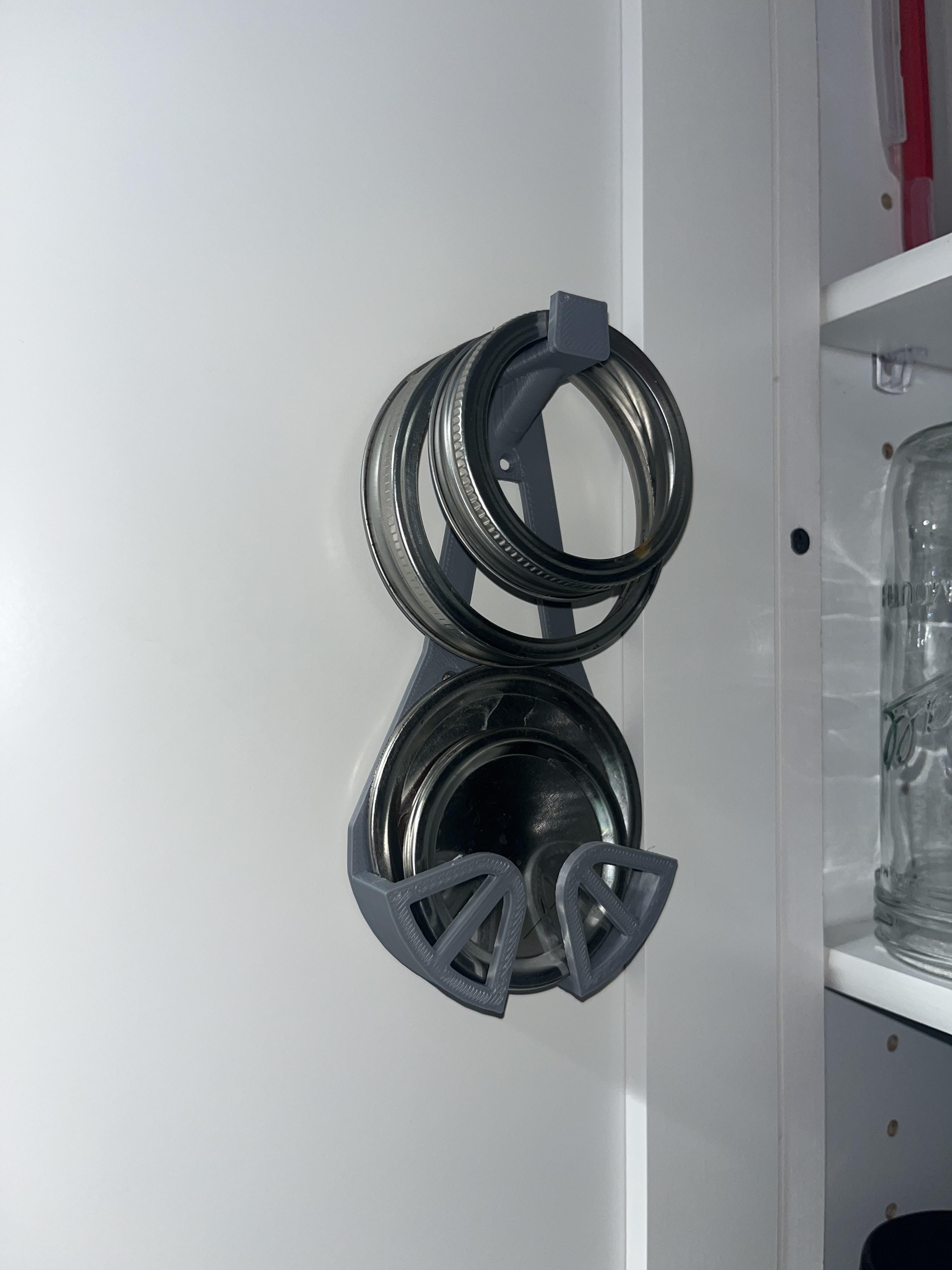 Mason Jar Lids Holder - Cabinet Mount 3d model