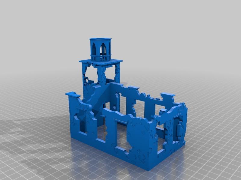 Ruined Church 28mm scale 3d model