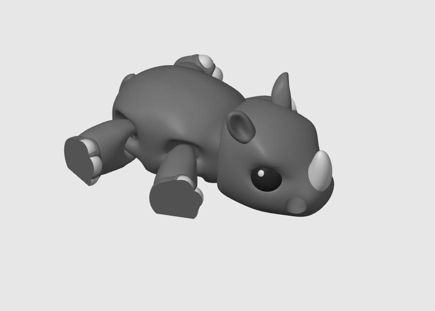 Chibi Rhino Keychain 3d model