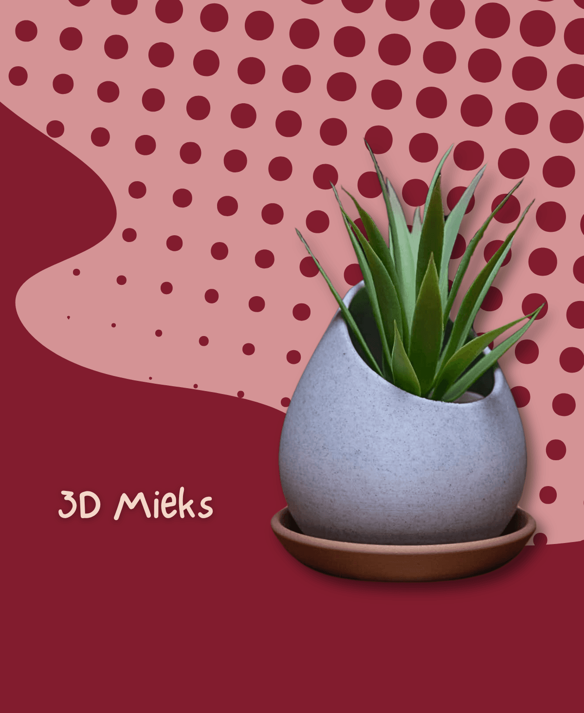 Raindrop Planter w/ Drip Tray 3d model