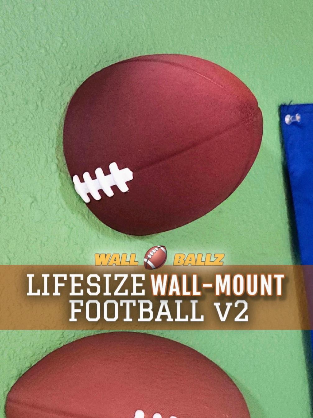 Lifesize Decorative American Football Half v2 :: 'Wall Ballz' Hanging Pop-Out 3D Art Collection 3d model