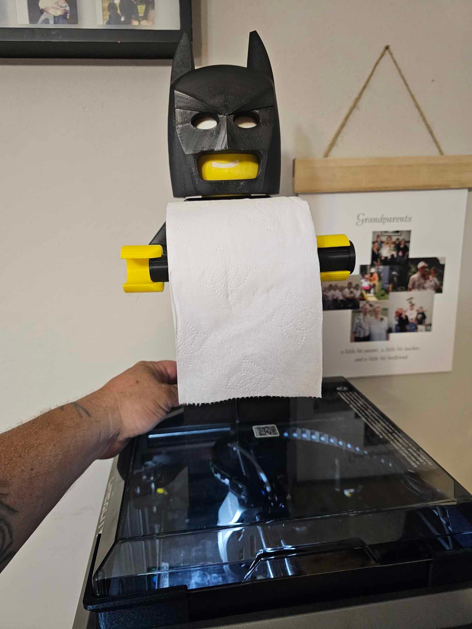 Batman minifig toilet paper holder 3d model