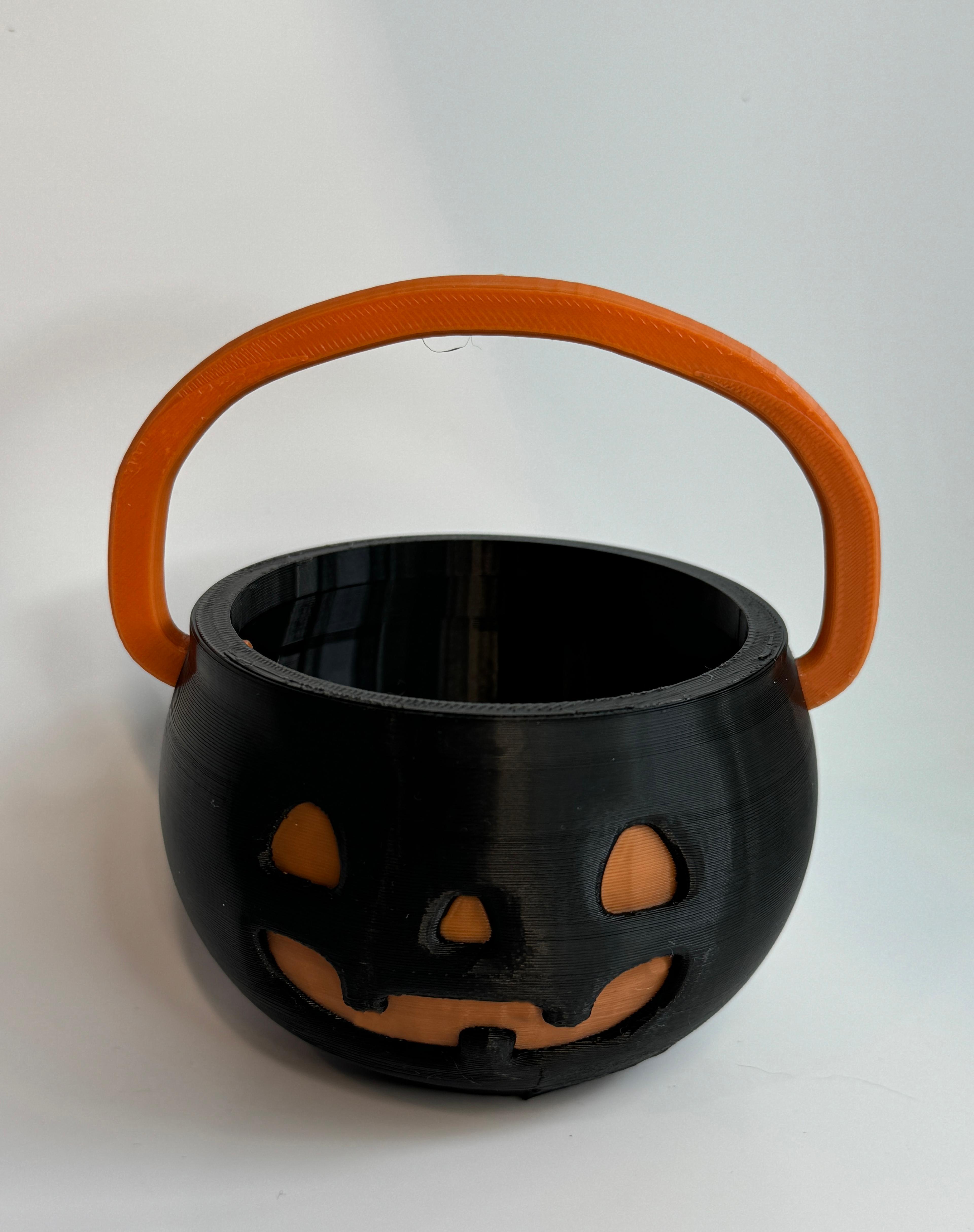 Teal Cat Creative Jack-O-Lantern Bucket.stl 3d model