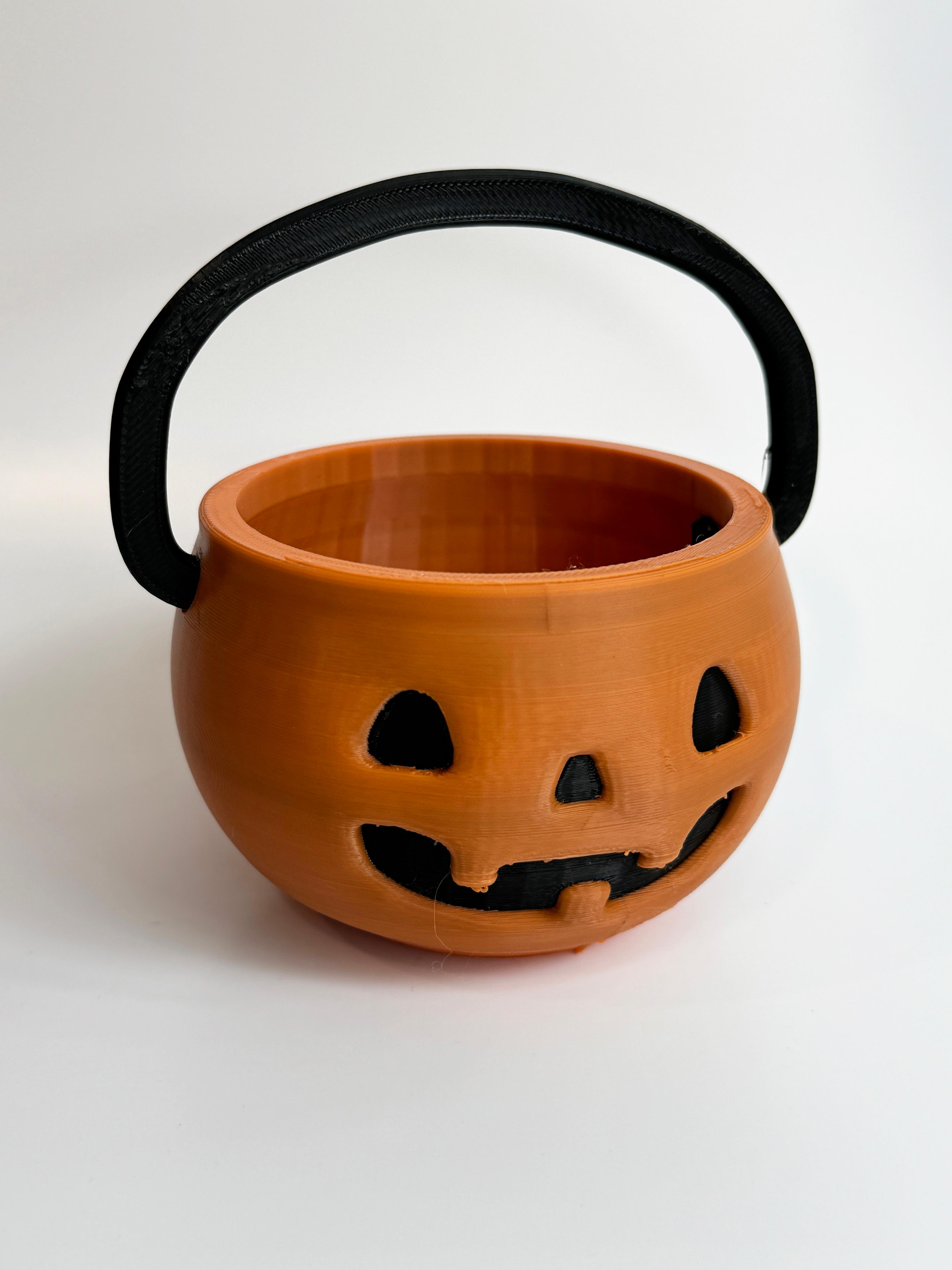 Teal Cat Creative Jack-O-Lantern Bucket.stl 3d model