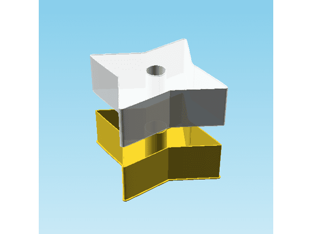 Shuriken 0065, nestable box (v2) 3d model