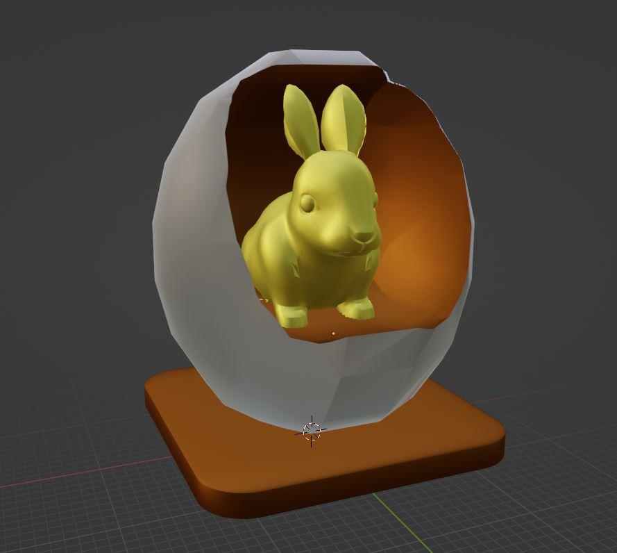 Easter Bunny Rabbit inside an egg.stl 3d model