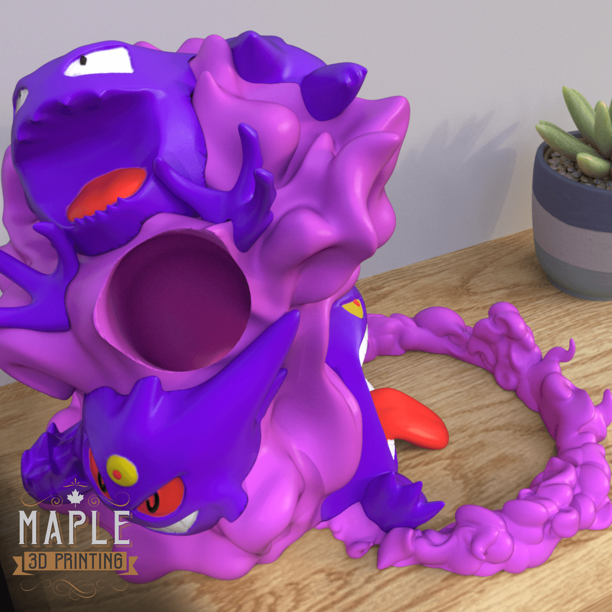 Gastly Evolution Dice Tower - Print in Place - Pokemon 3d model