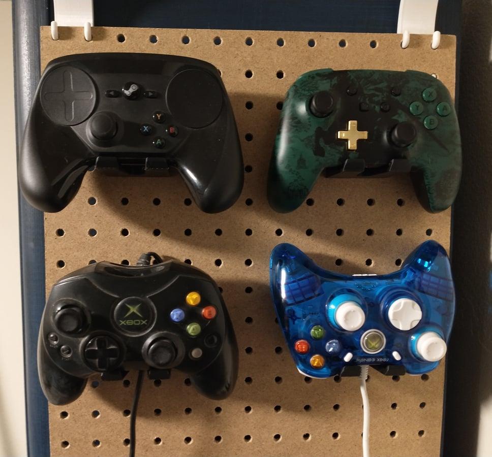 Pegboard game controller holder 3d model