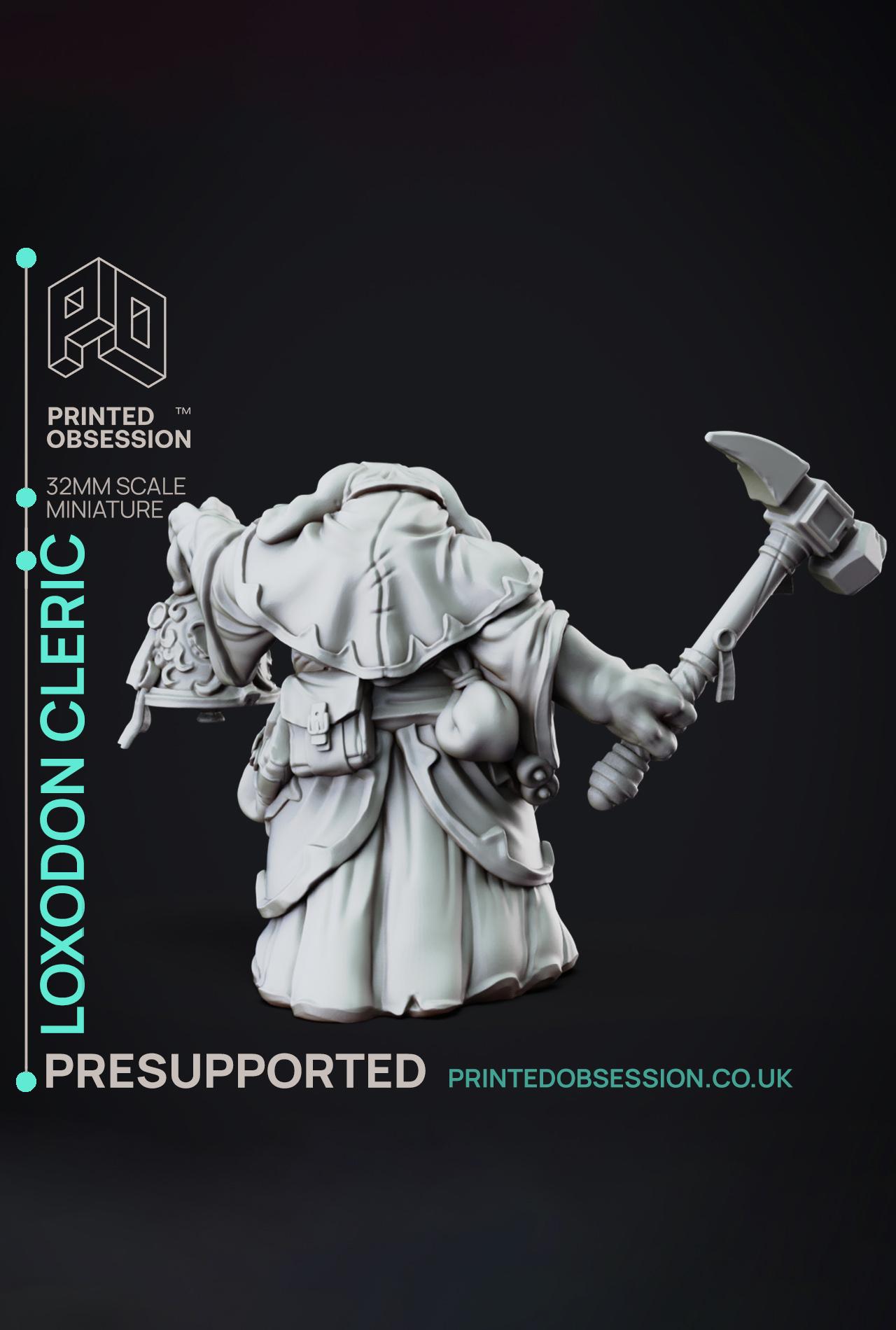 Loxodon Cleric - Lady of Pox - PRESUPPORTED - Illustrated and Stats - 32mm scale			 3d model