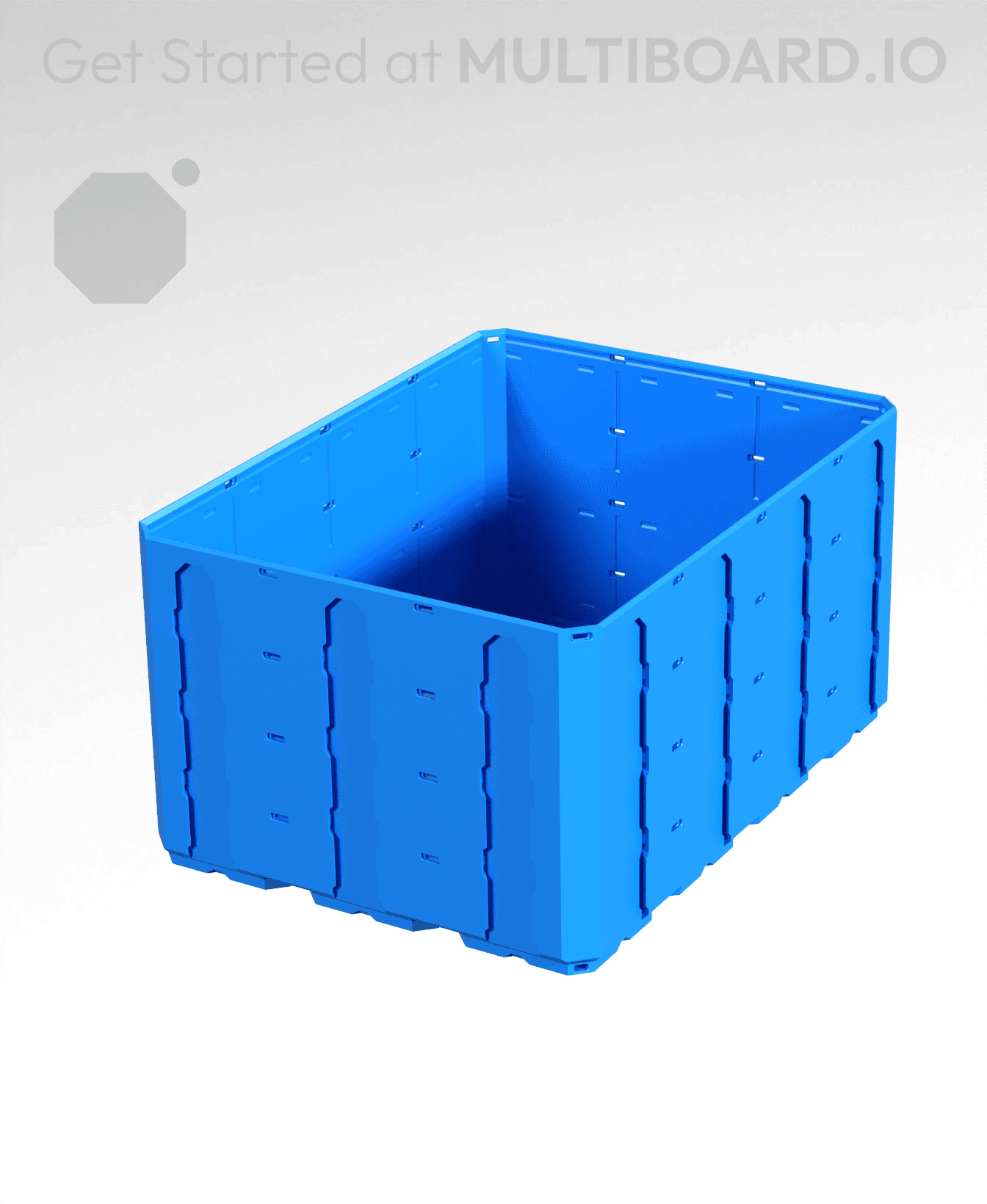 3x4x2 - Topped Multipoint Rail - Multibin Shell 3d model