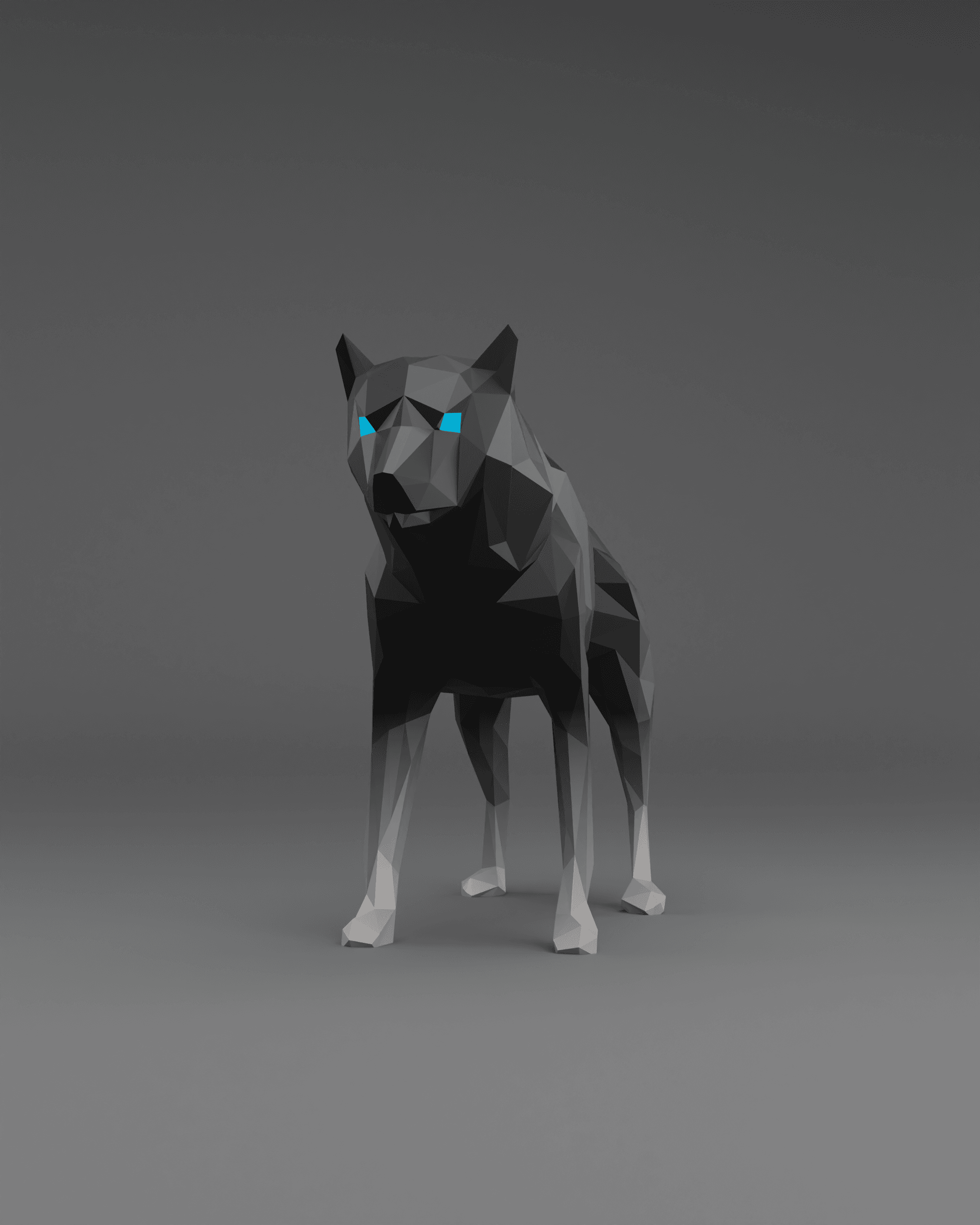 Low Poly Wolf 3d model