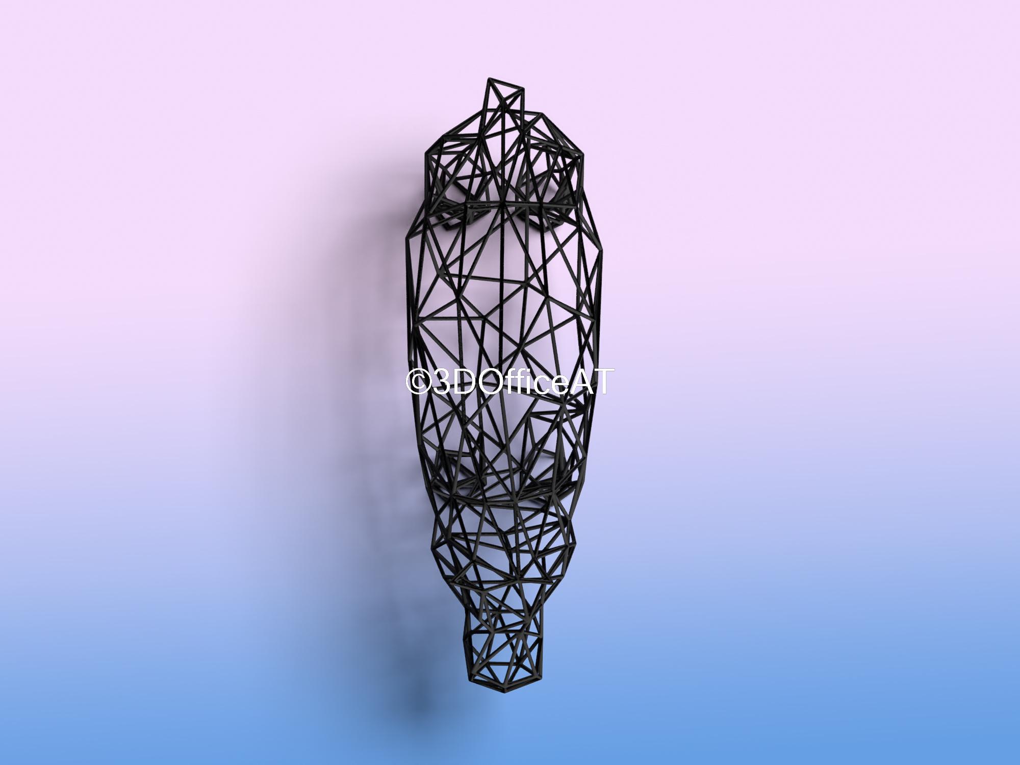 Hippo Wire Art 3d model