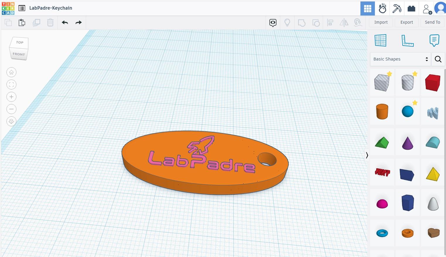 Rocket, SpaceX, LabPadre Logo, Keychain 3d model