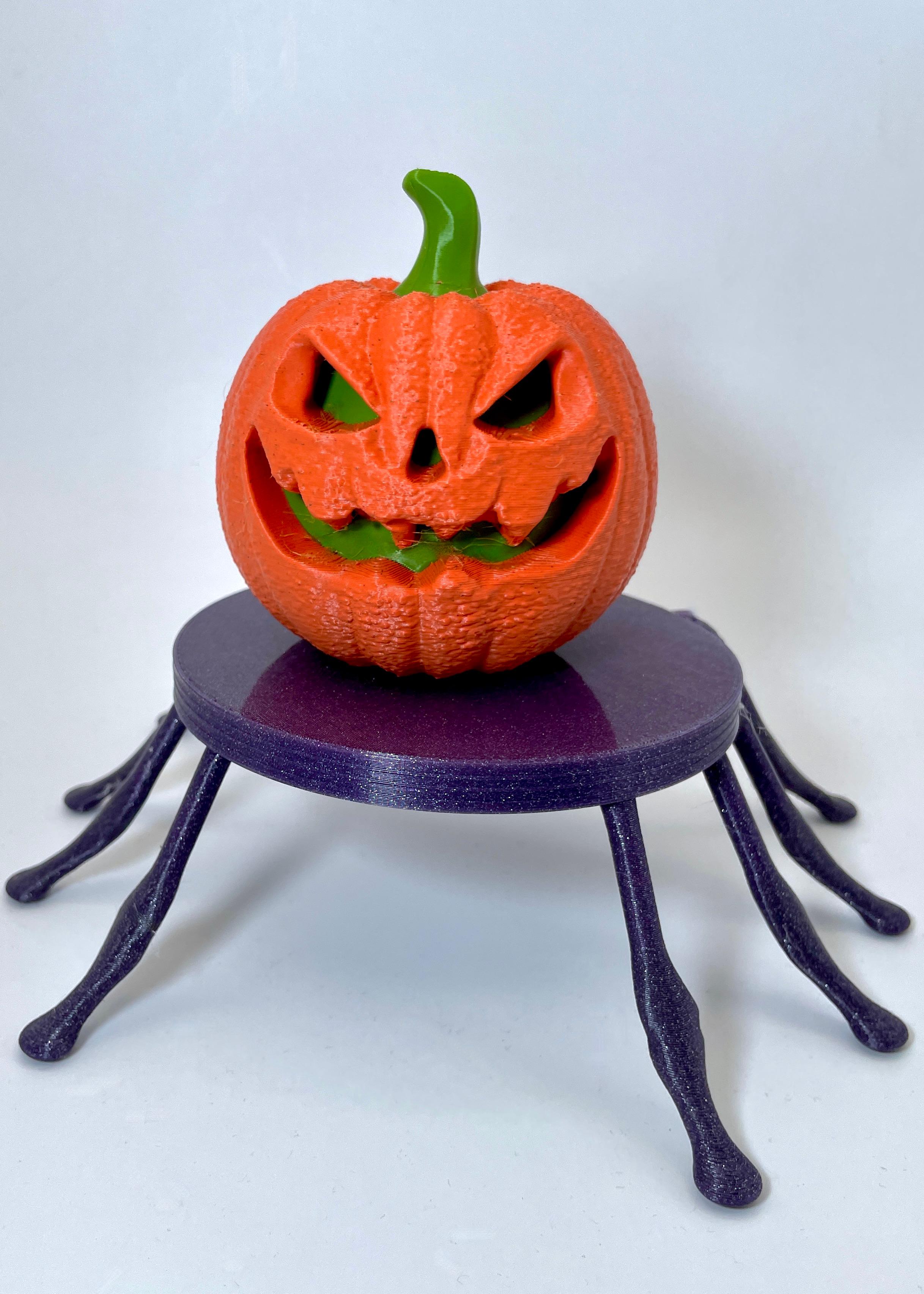 Evil Pumpkin for Halloween - Polymaker Brick Marble & Jungle Green PLA! - 3d model