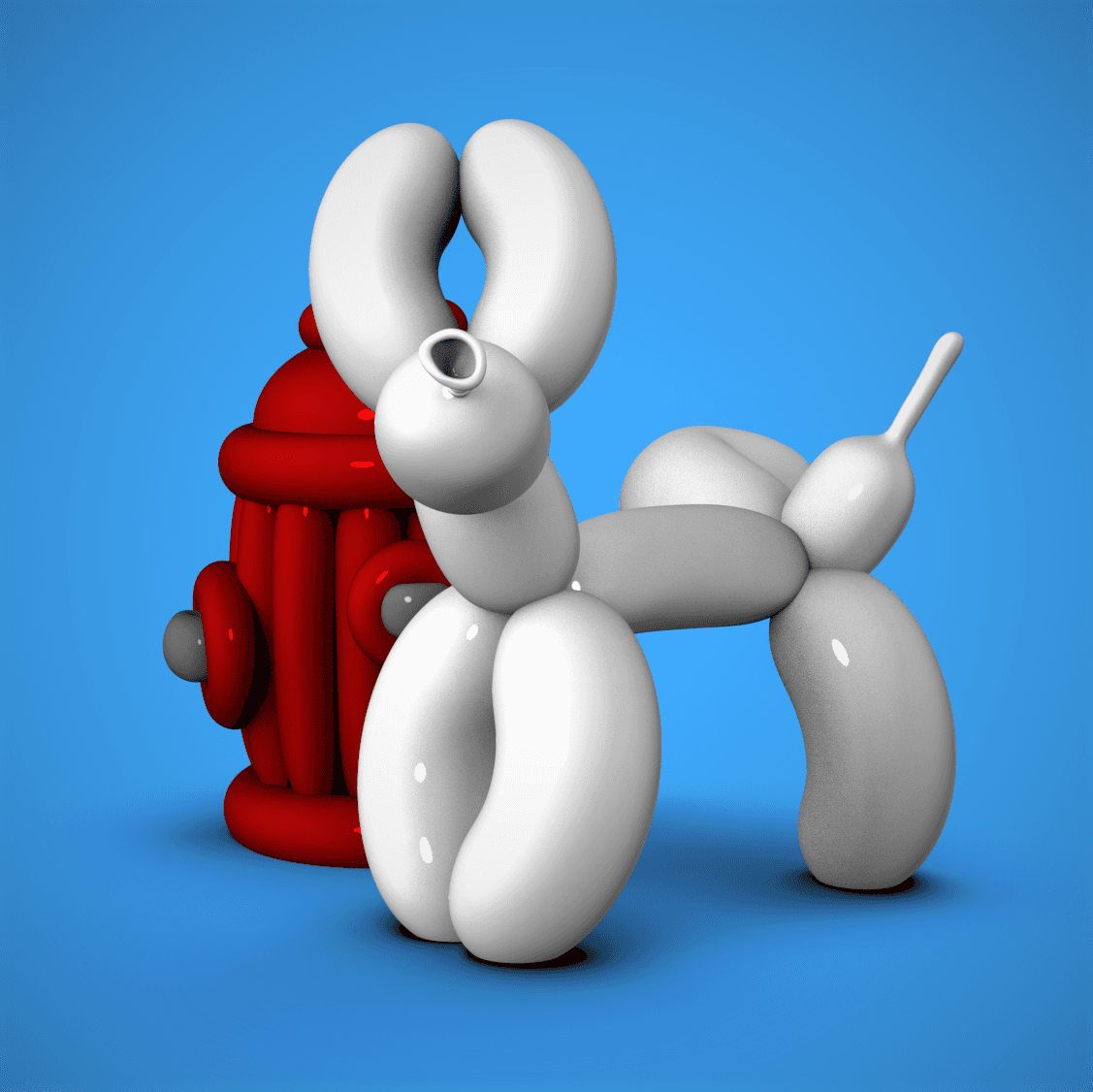 Peeing Balloon Dog 3d model