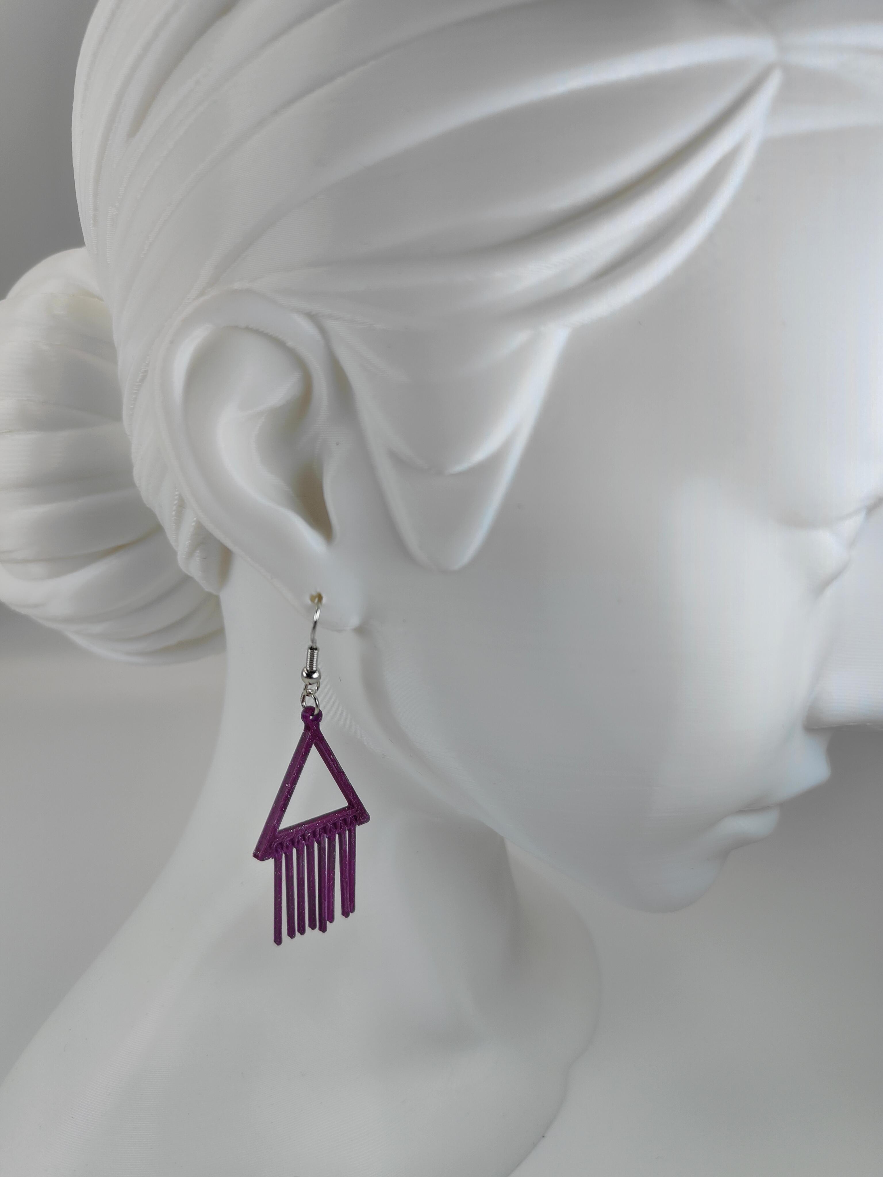 3D Printable Earring - Triangle Trickle Hollow 3d model