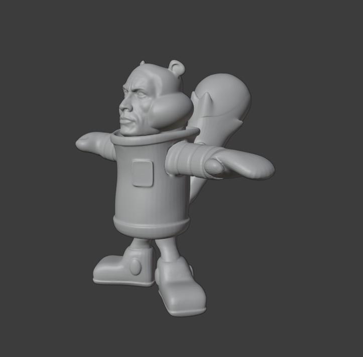 Sandy Rocks (Sandy Cheeks + The Rock) 3d model