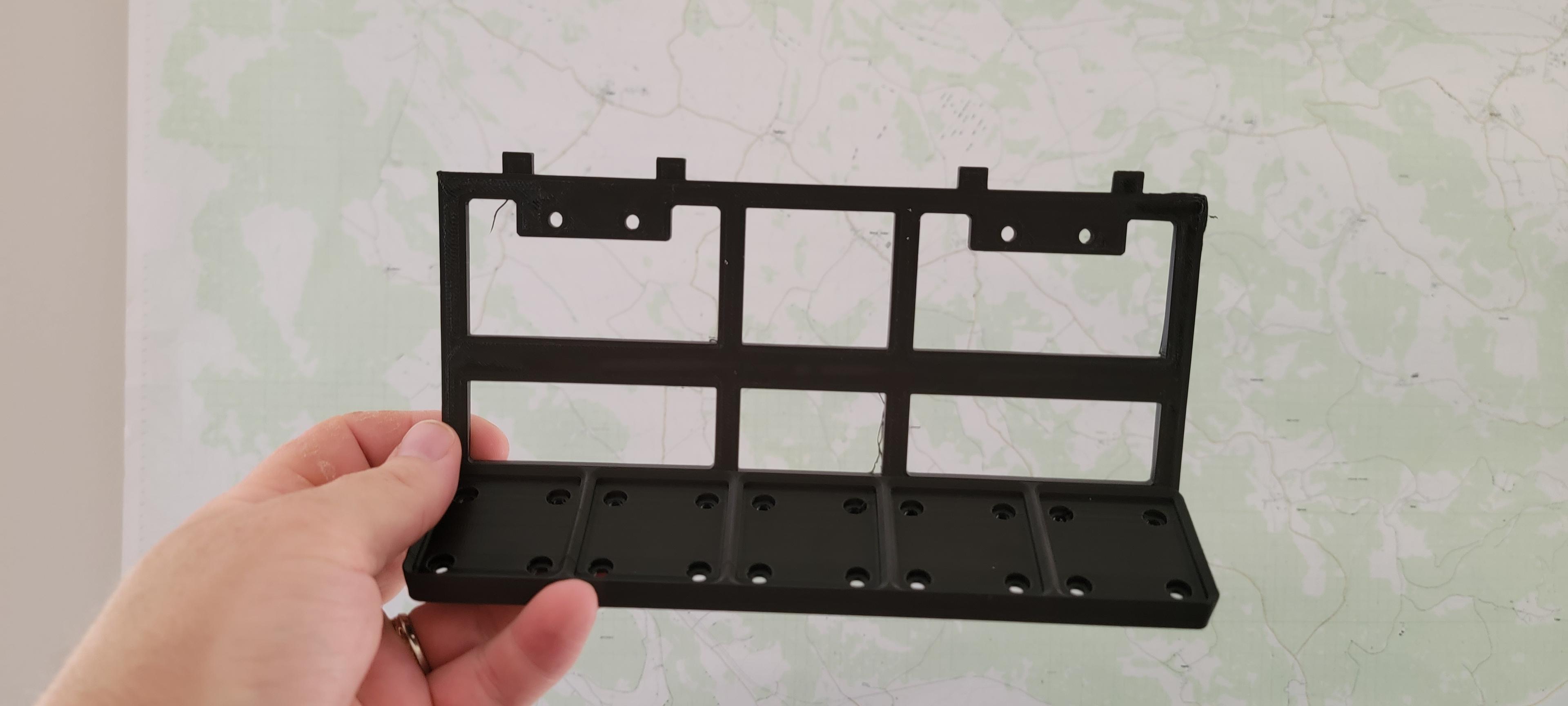 Stackable Wall Mountable Gridfinity base 1x5 and 2x5  3d model