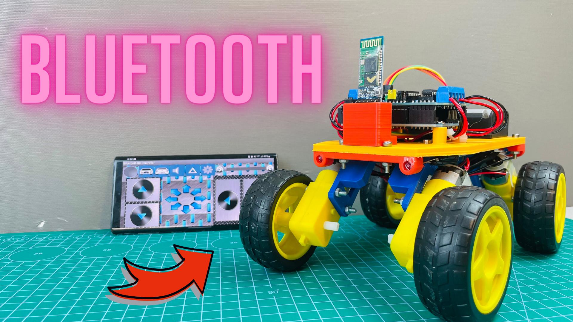 BlueTooth controlled car using L293D motor driver 3d model