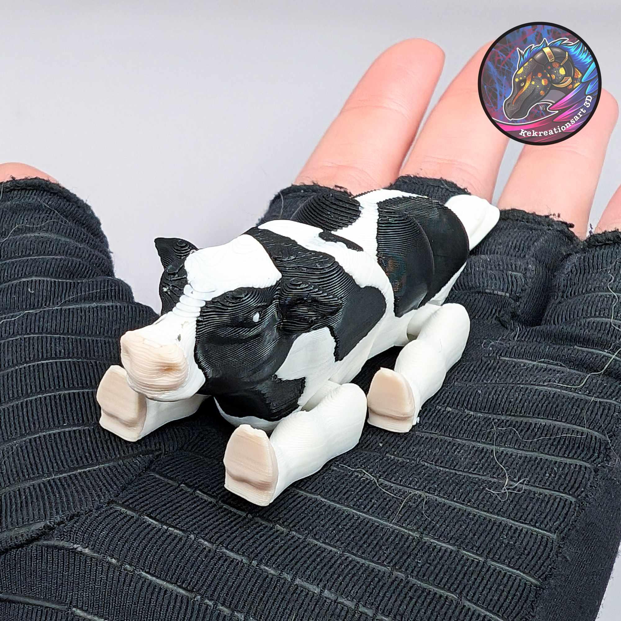 Baby Flexi Cow Keychain 3d model