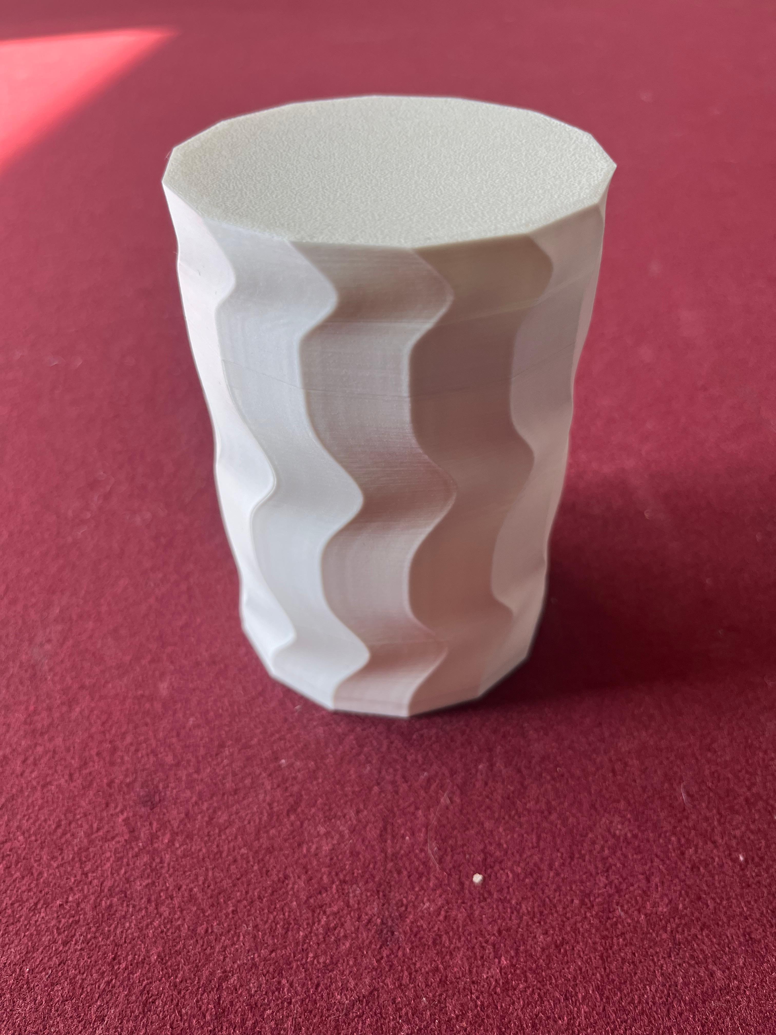 wavy jar (body).stl - Printed very nicely, I was surprised it worked well without supports.  - 3d model