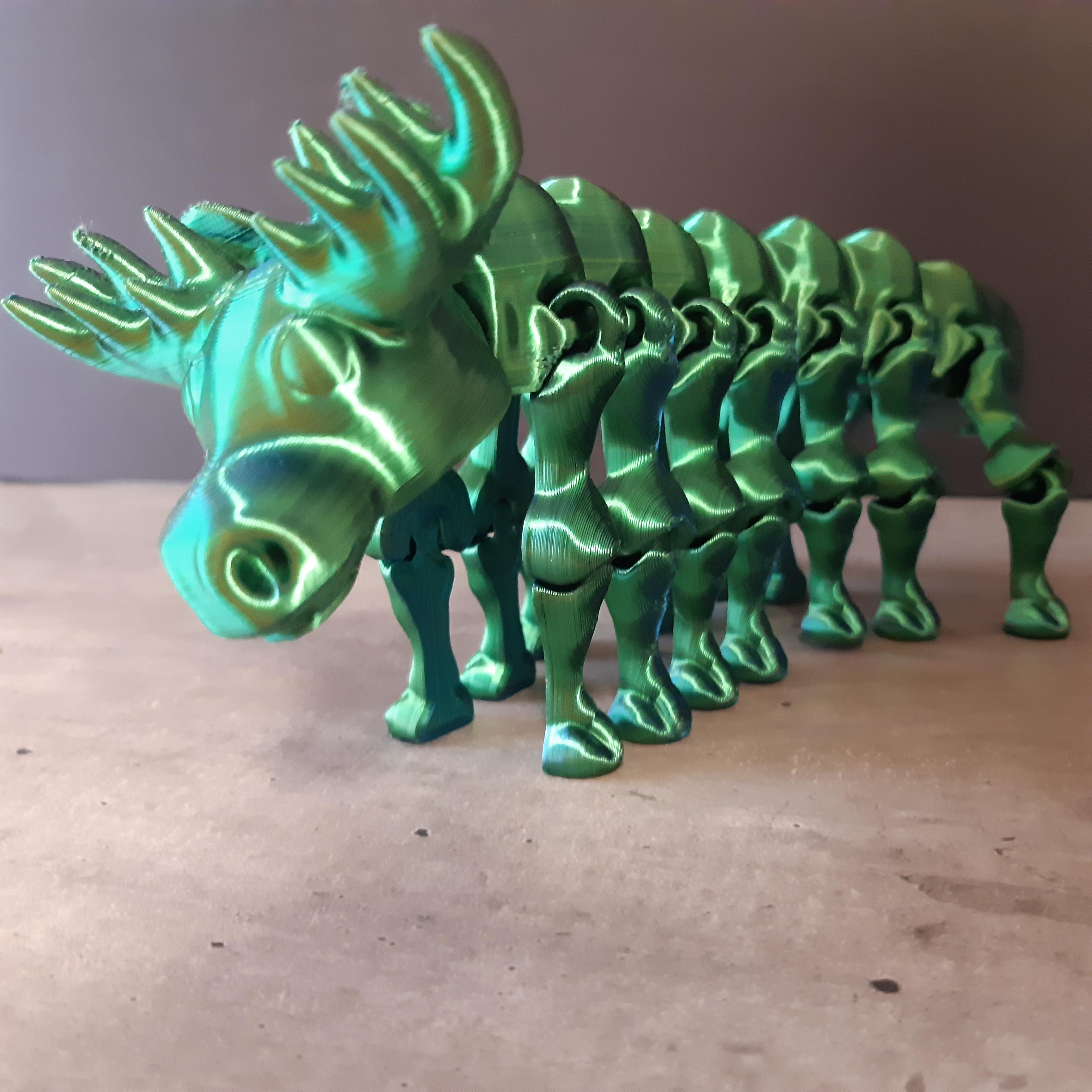 Flexi Moosipede - Moose / Centipede - Articulated Toy - Print in place - Support Free 3d model