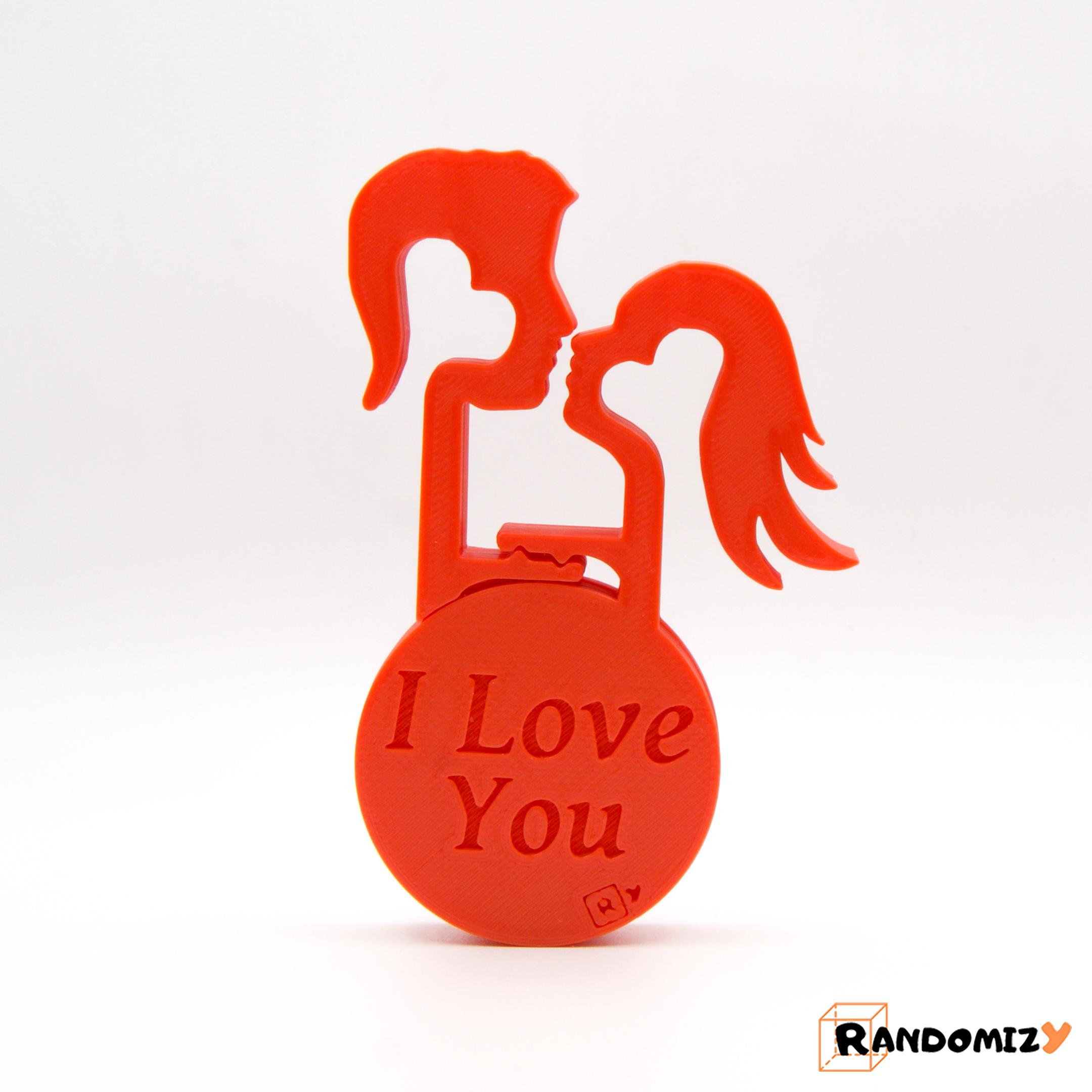 Valentine's Spinning Lock (Remix of Blank Love Locks for Remixing) 3d model