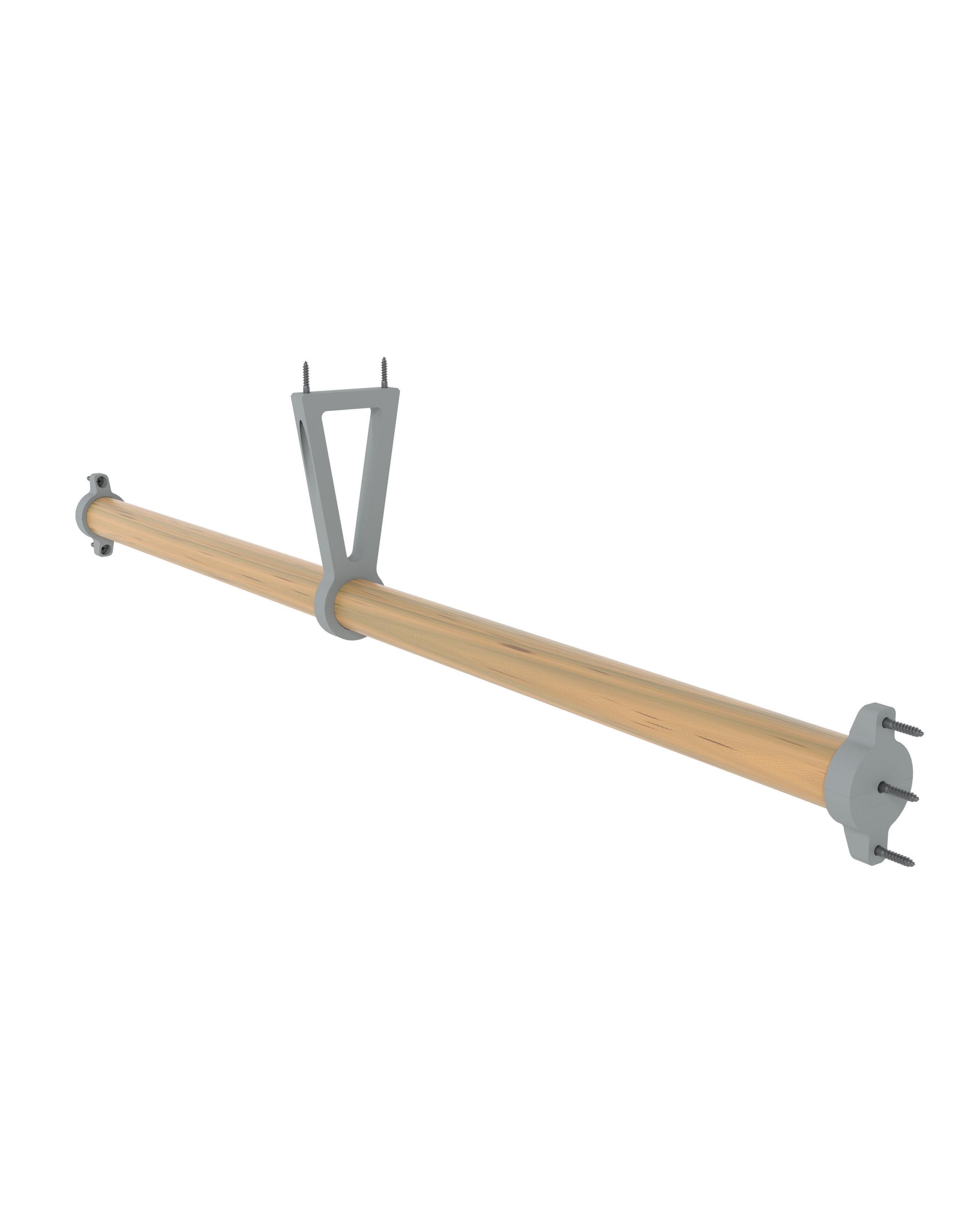 Wood Rod Wall Mount 3d model