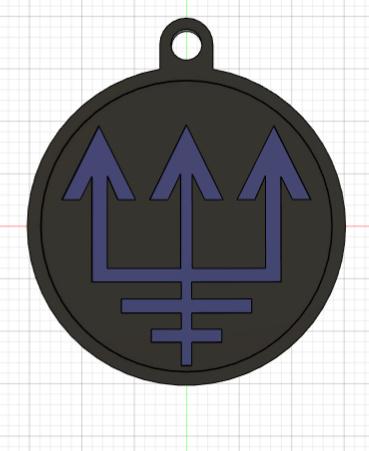 Red Rising Blue Sigil Keychain Negativ 3d model